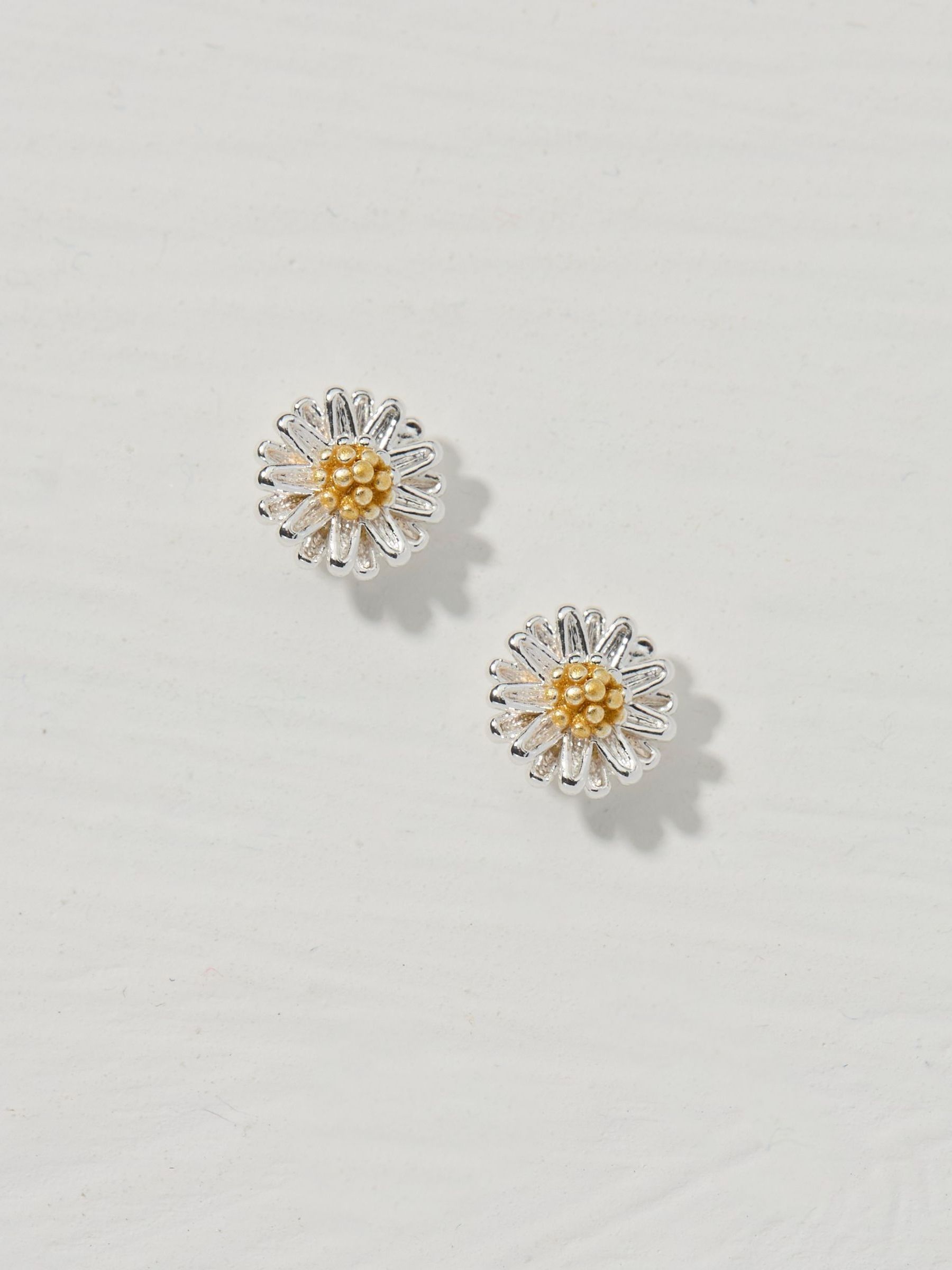Daisy Silver Tone Studs Earrings - Image 1 of 2