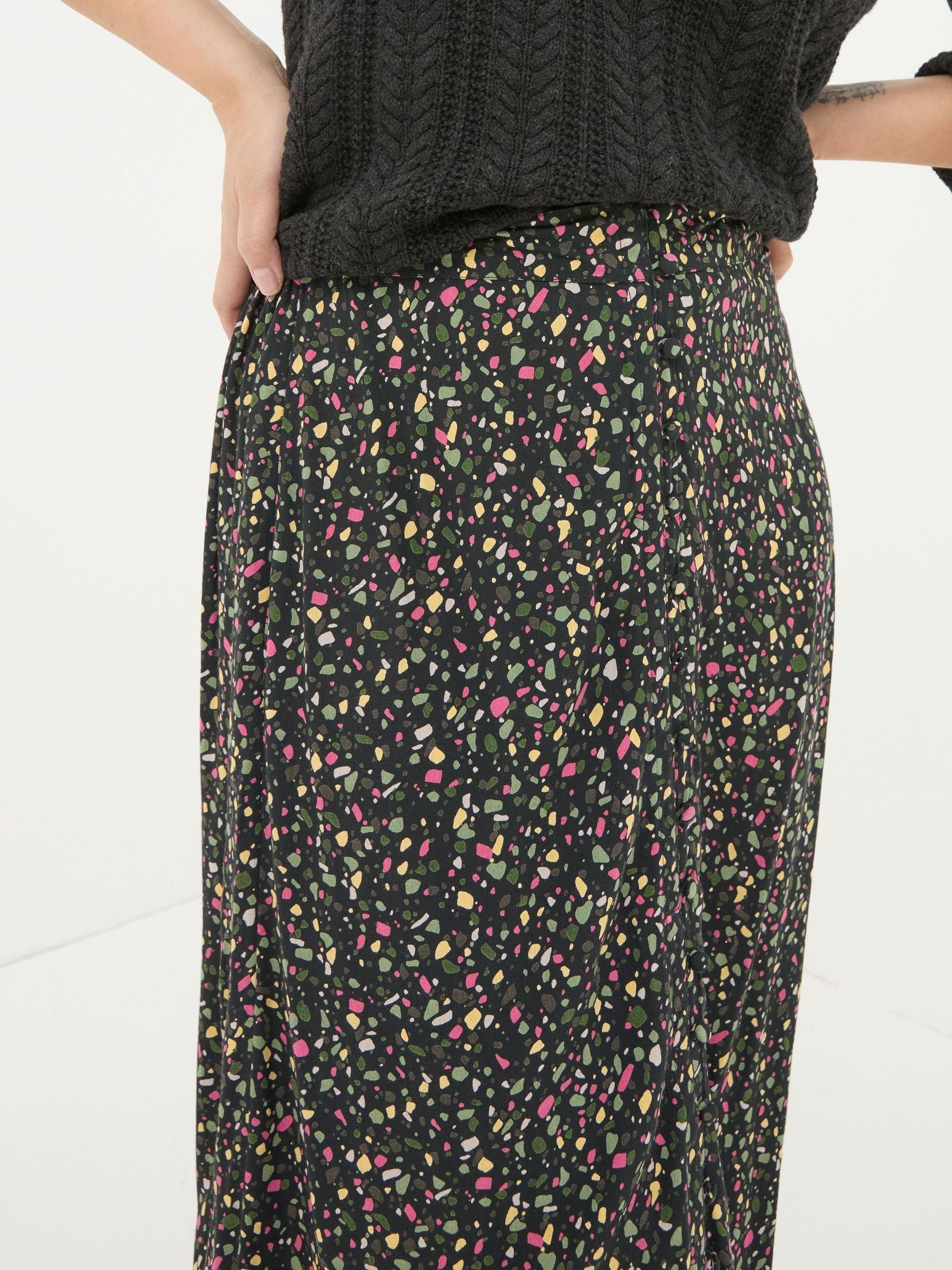 Arabella Black Ditsy Midi Skirt - Image 4 of 5