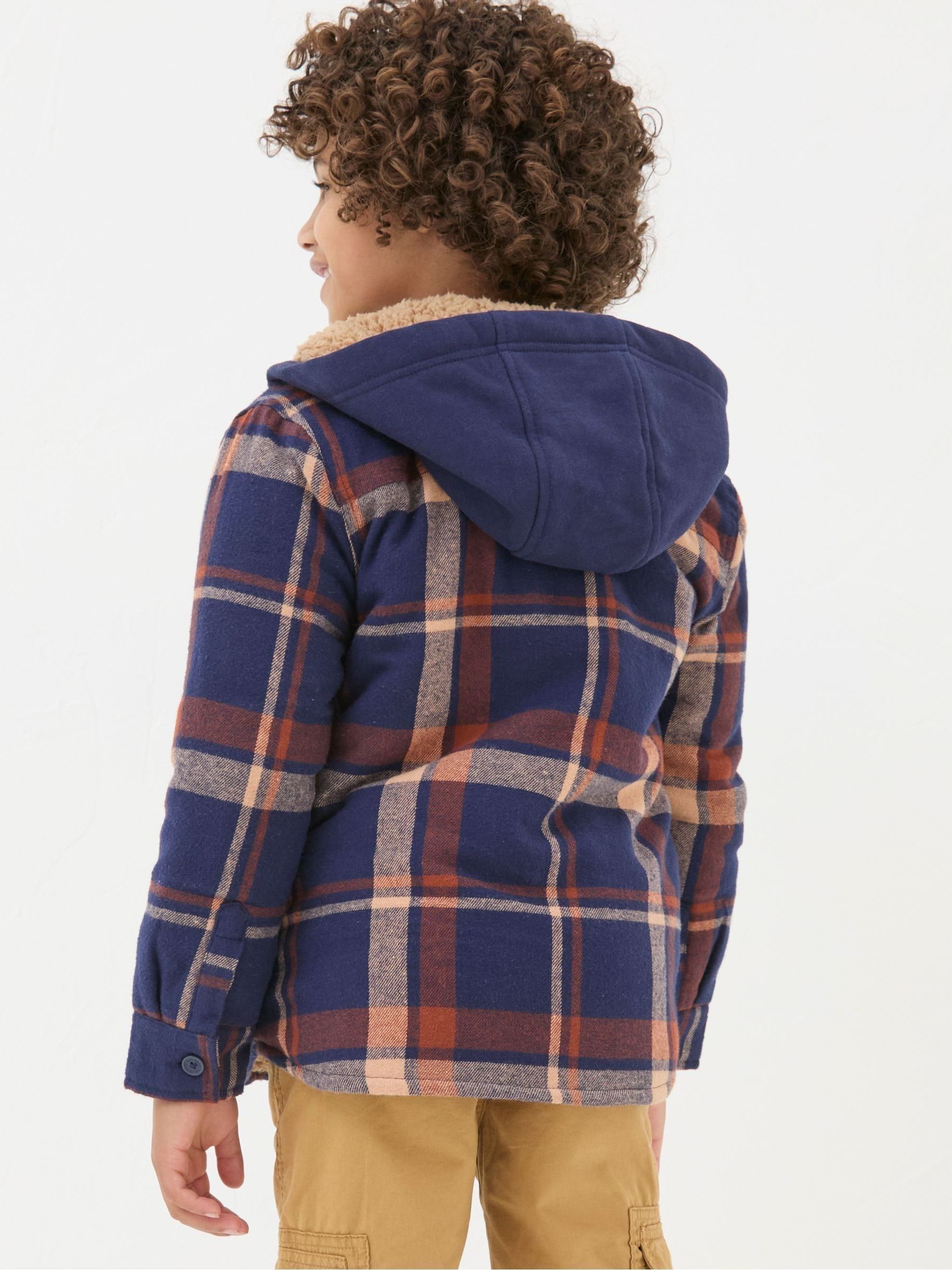Navy Blue Check Shacket - Image 2 of 3