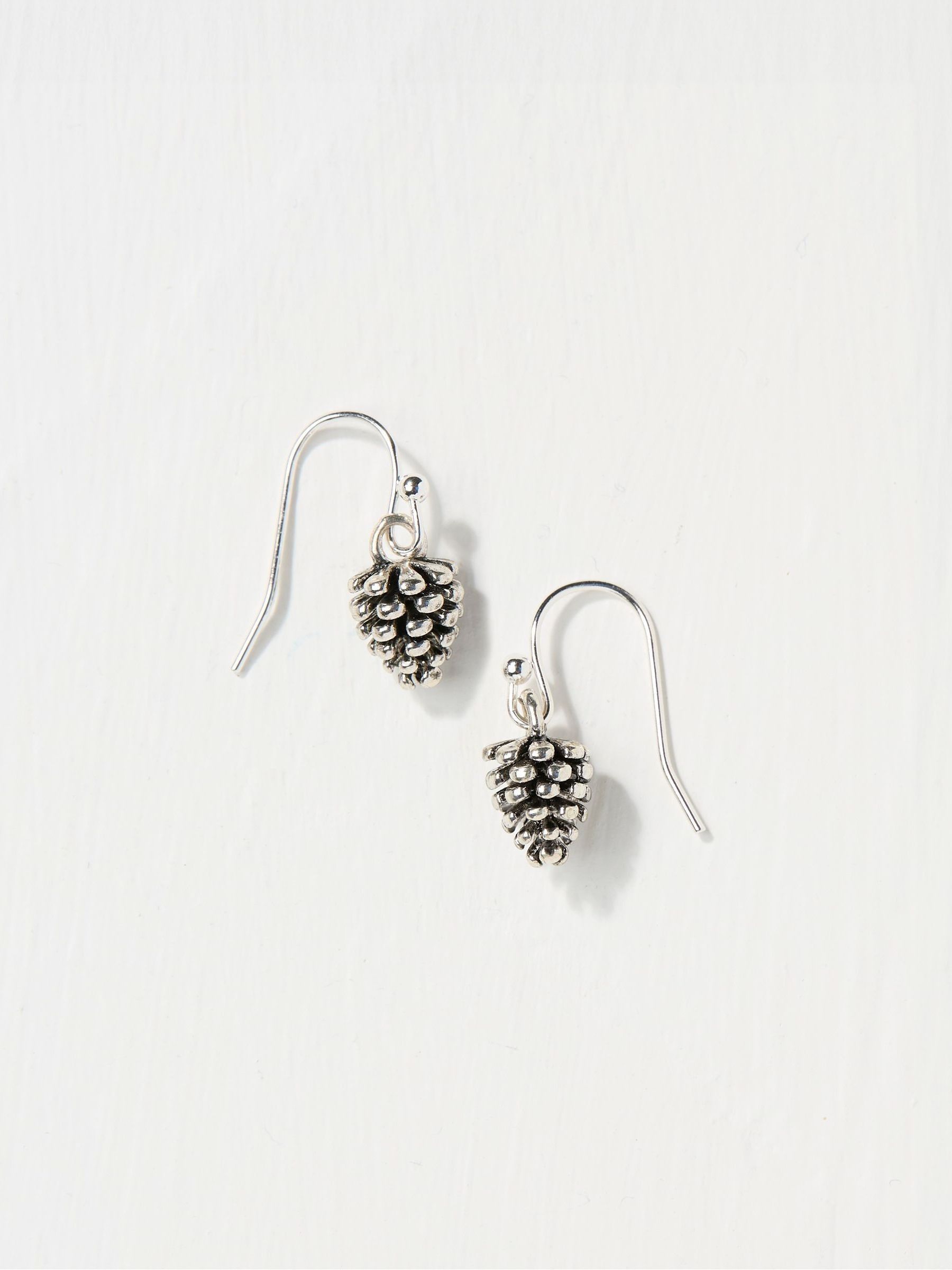 Silver Tone Pinecone Earrings - Image 1 of 2 Silver Tone Pinecone Earrings - Image 1 of 2