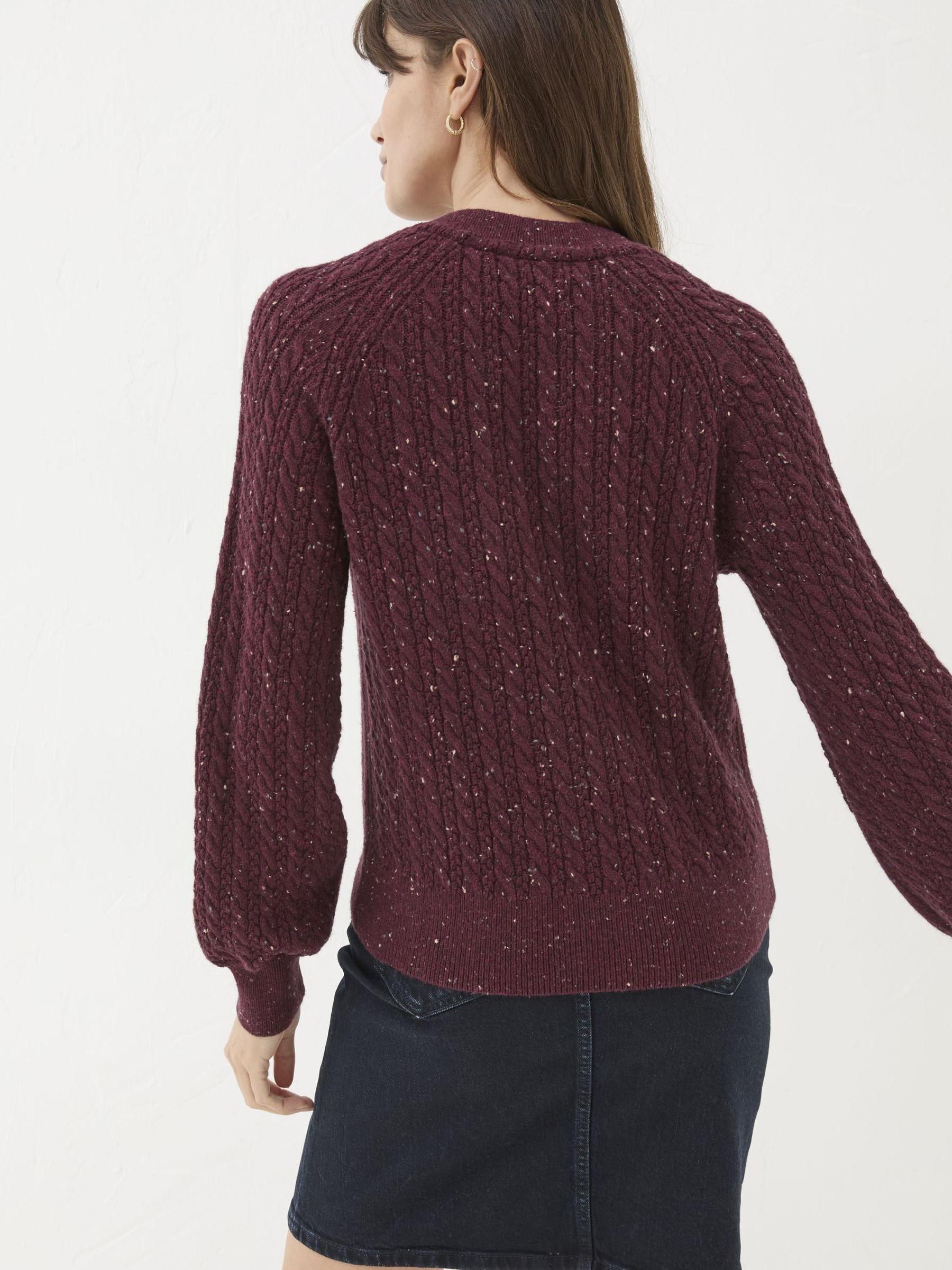 Chloe Dark Red Cable Cardigan - Image 2 of 6
