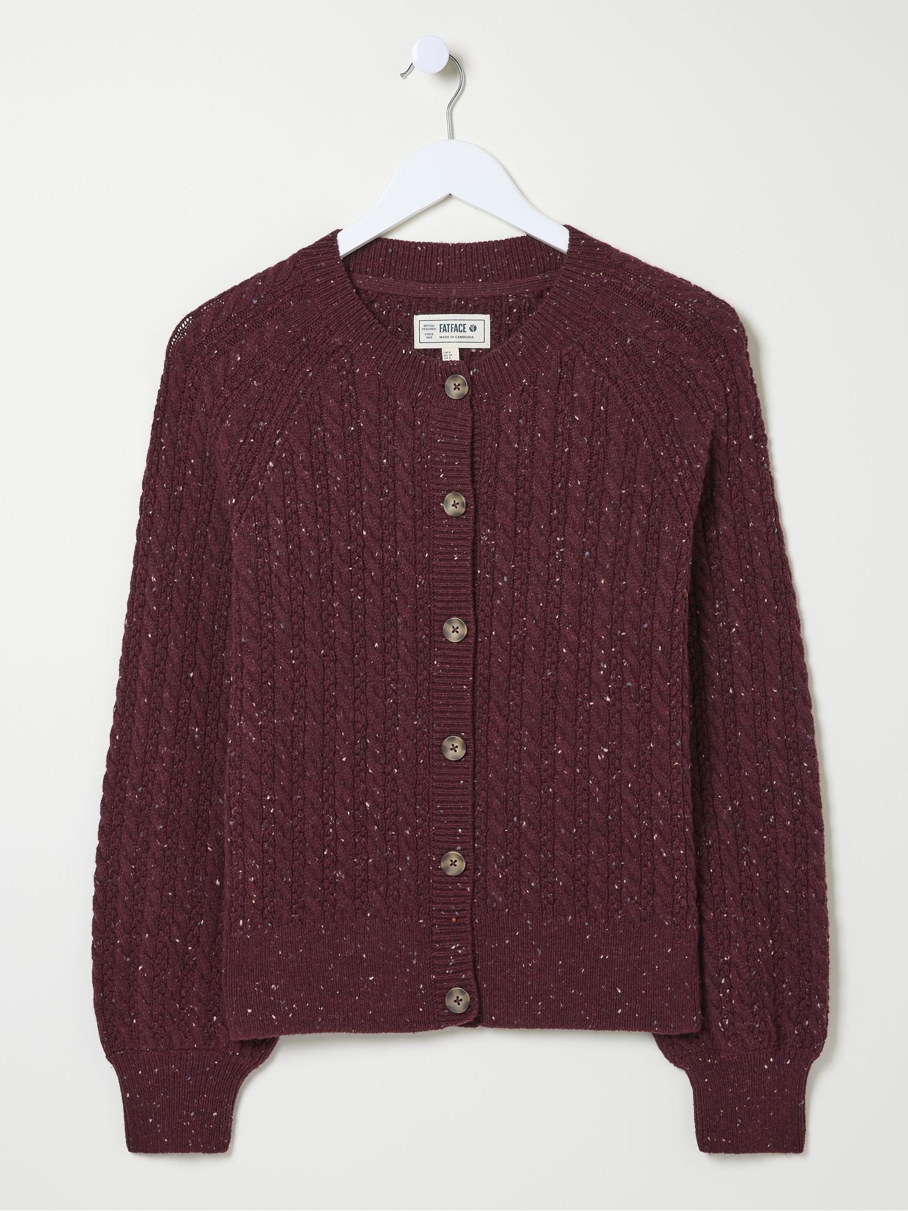 Chloe Dark Red Cable Cardigan - Image 9 of 9 Chloe Dark Red Cable Cardigan - Image 9 of 9