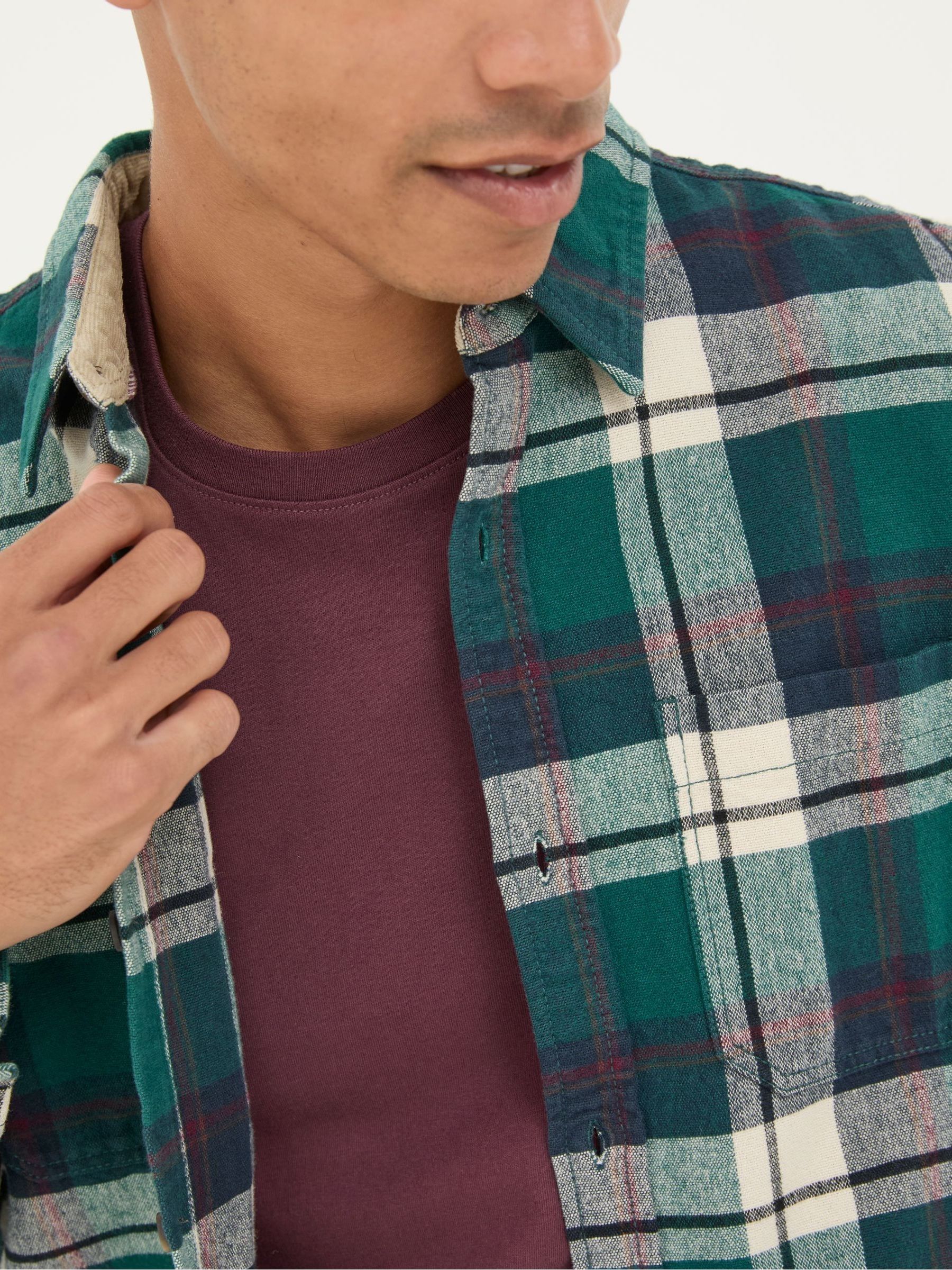 Green Long Sleeve Blake Check Shirt - Image 3 of 5
