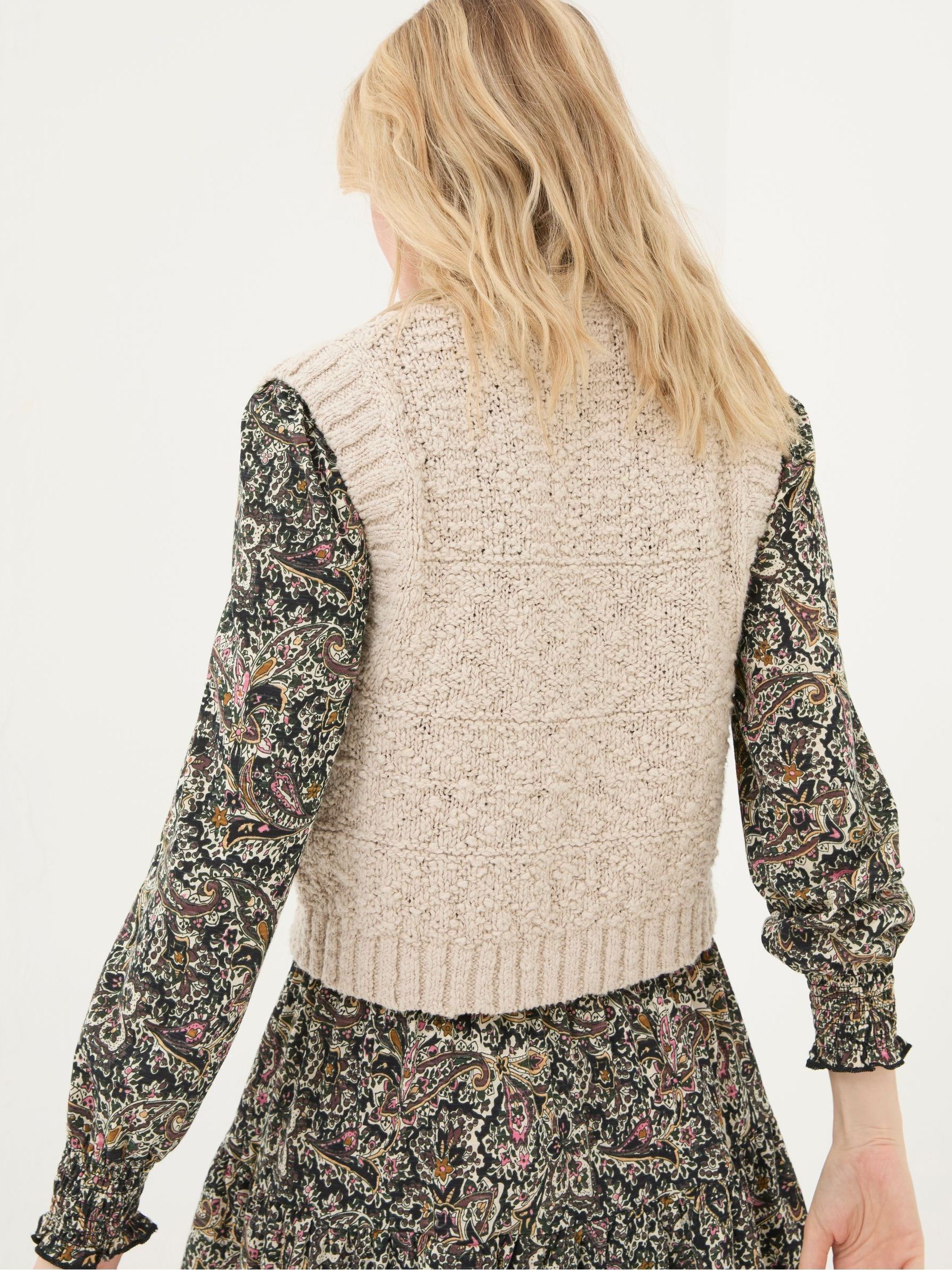 Talia Natural Pattern Waistcoat - Image 4 of 6