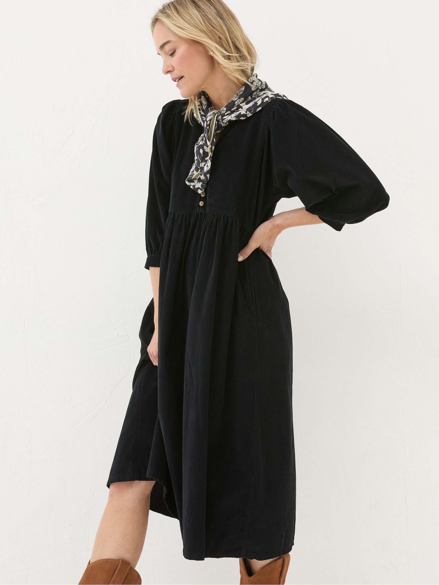 Ceil Black Check Dress | FatFace