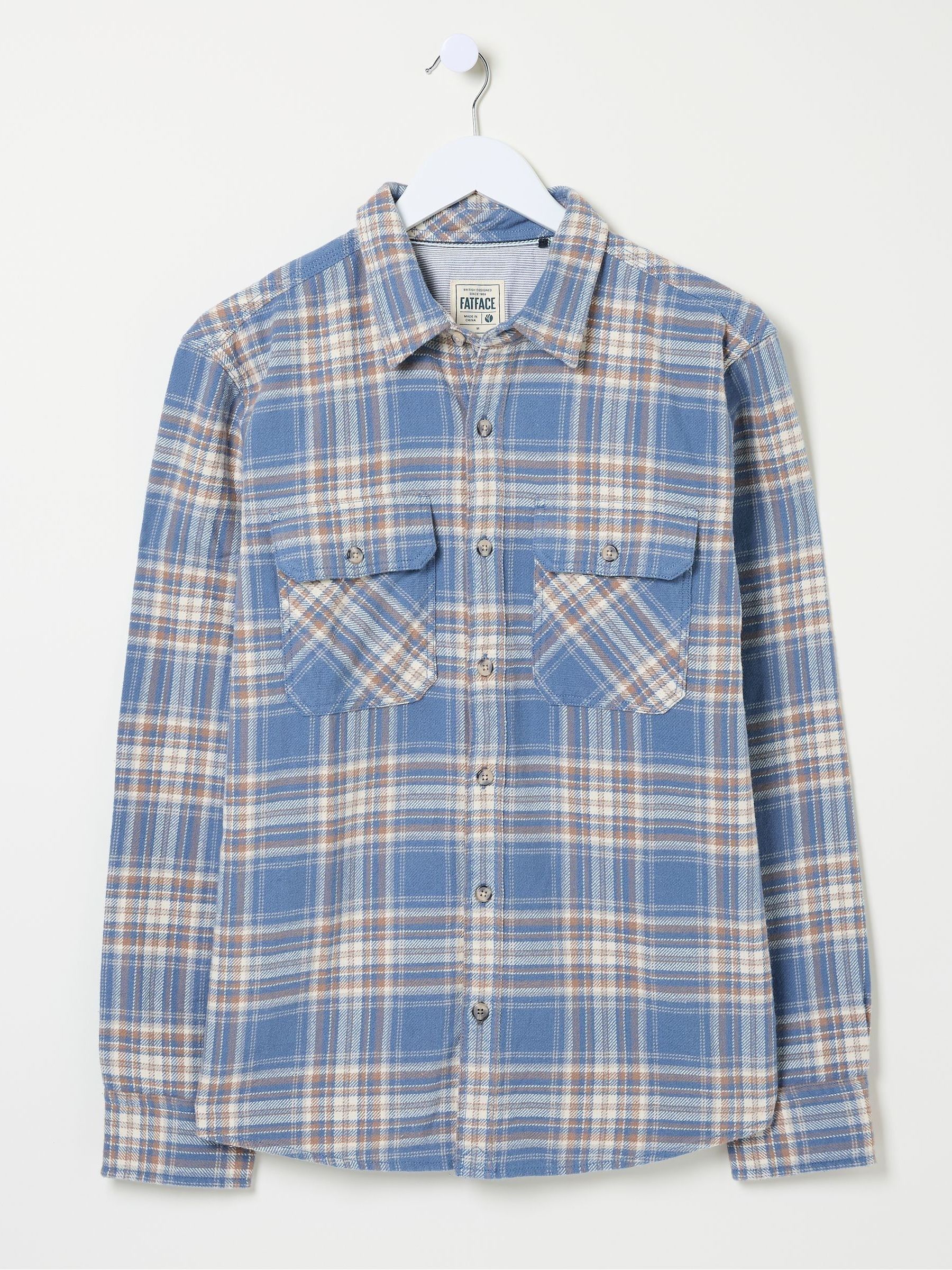 Bardon Blue/Yellow 100% Cotton Long Sleeve Check Shirt - Image 5 of 5
