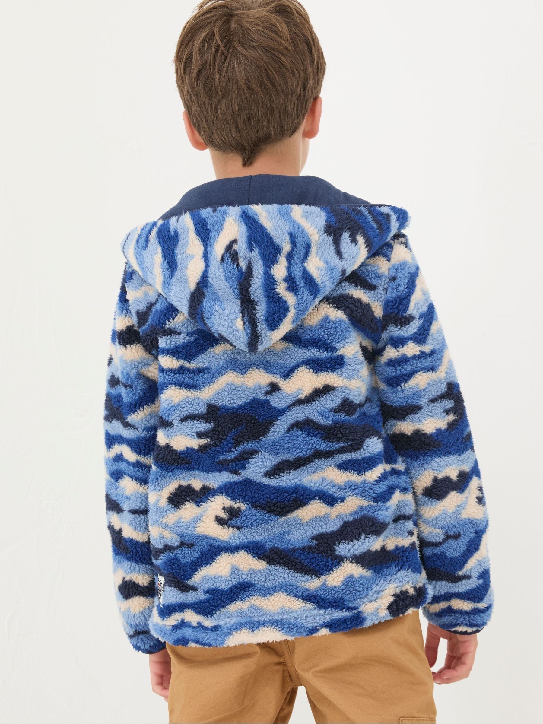 Blue Camo Zip Through Fleece - Image 2 of 5