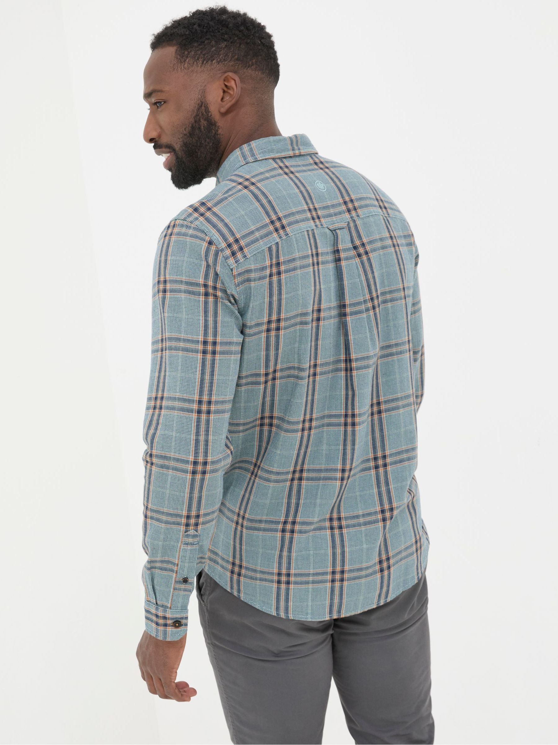 Charlton Blue Long Sleeve Check 100% Cotton Shirt - Image 2 of 6