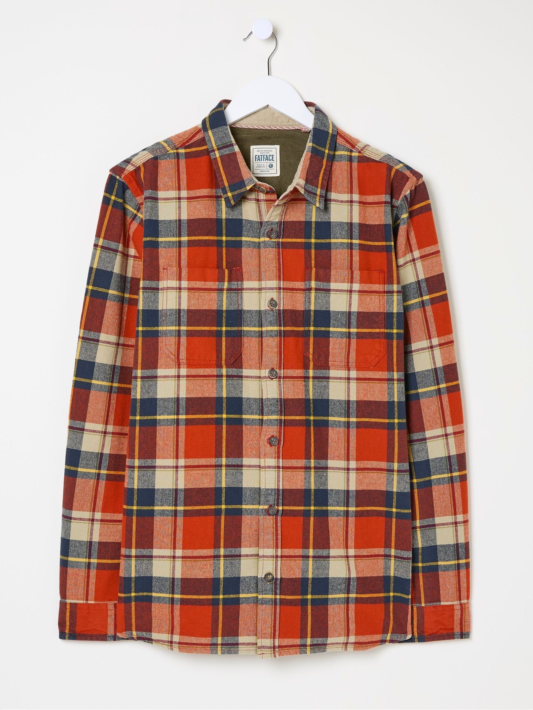 Orange Long Sleeve Blake Check Shirt - Image 3 of 3