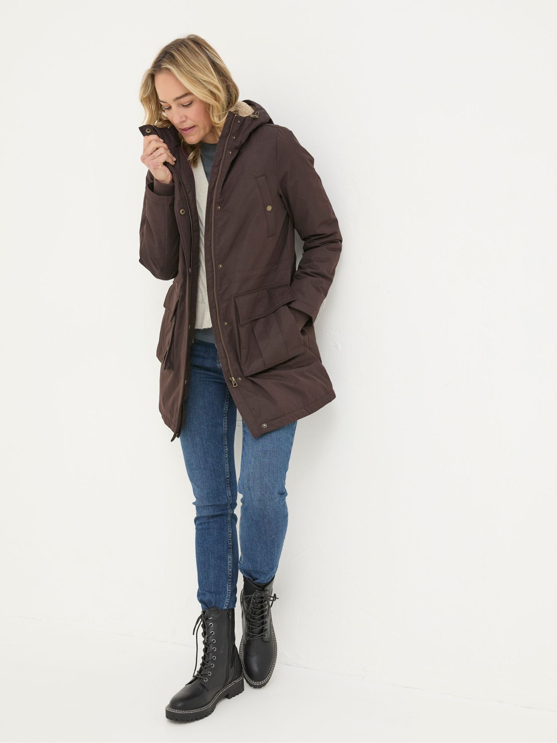 Petra Brown Parka Brown Coat - Image 3 of 6