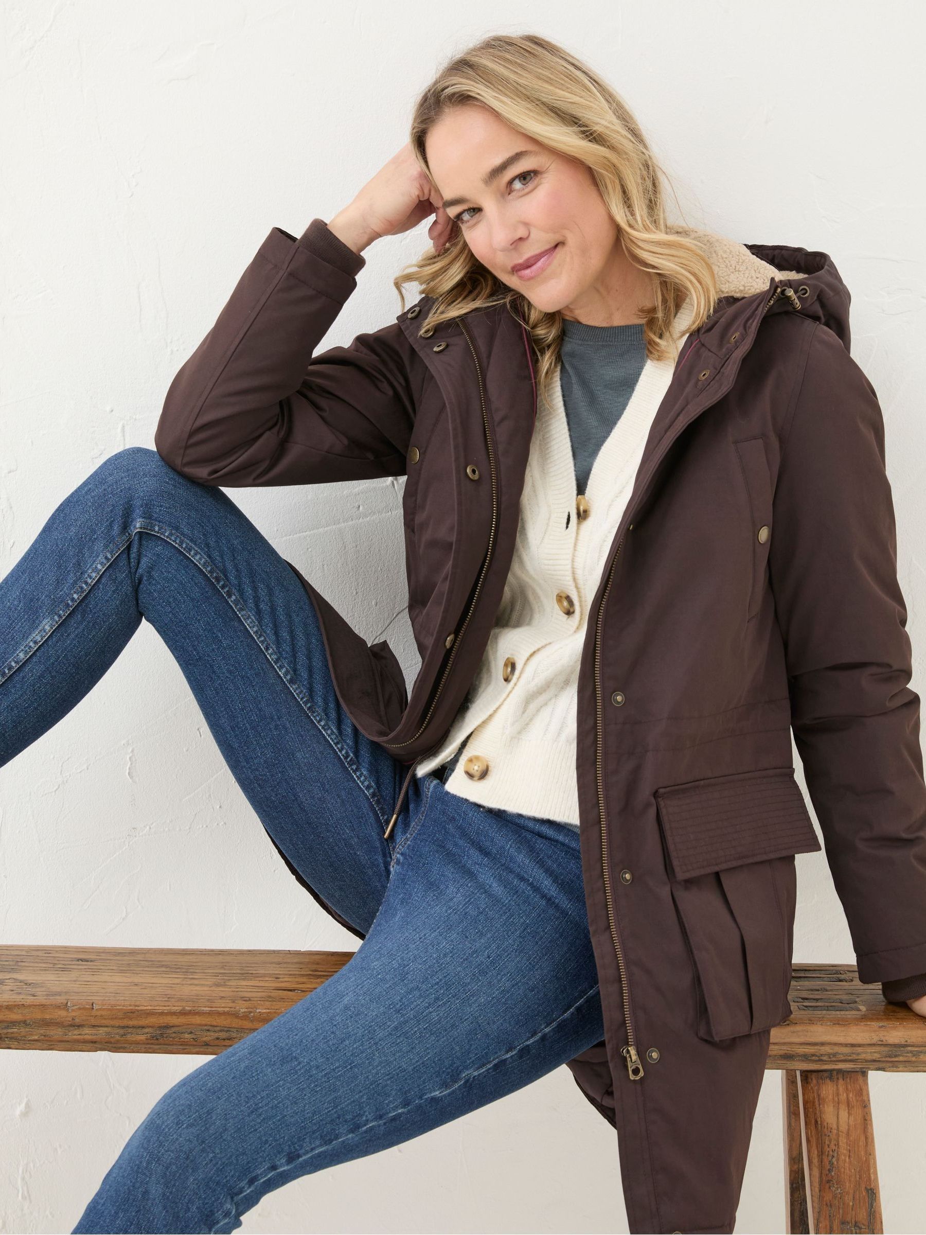 Petra Brown Parka Brown Coat - Image 4 of 6