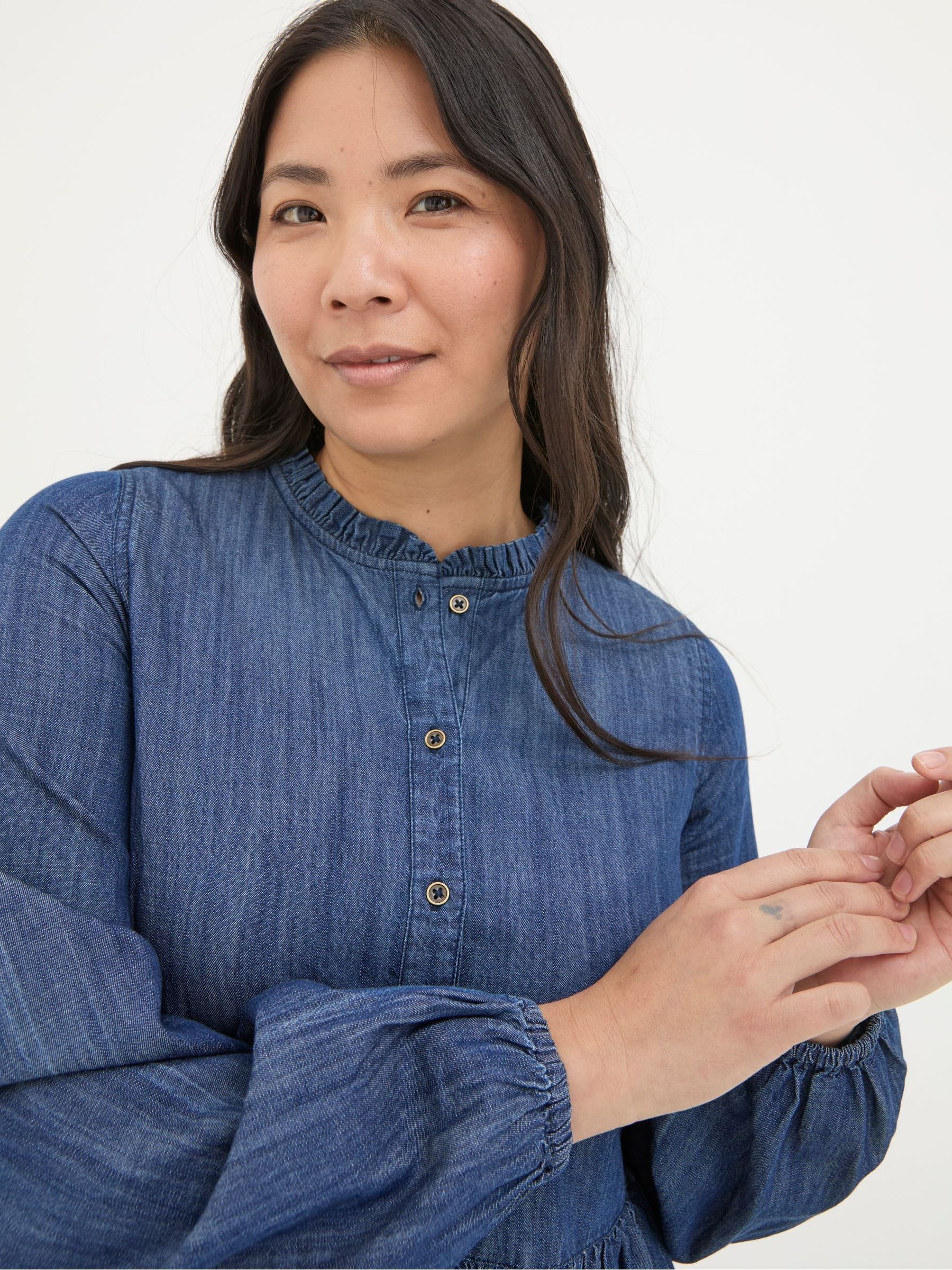 denim dress fat face Maria Blue Denim Midi Dress