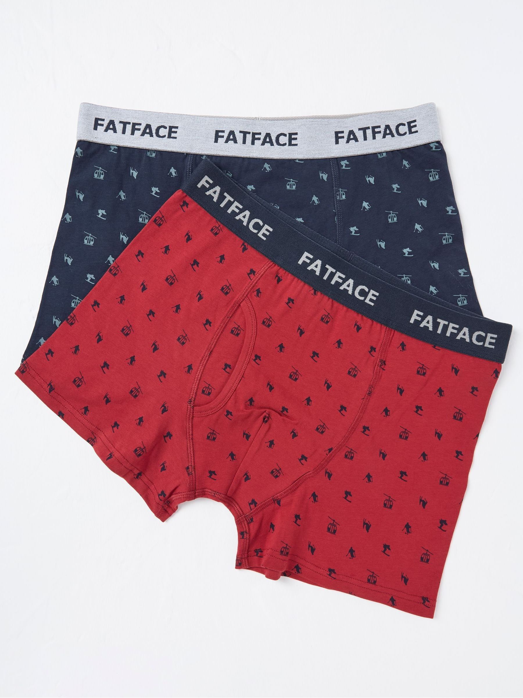 Red Ski Scene Boxers 2 Pack - Image 1 of 2