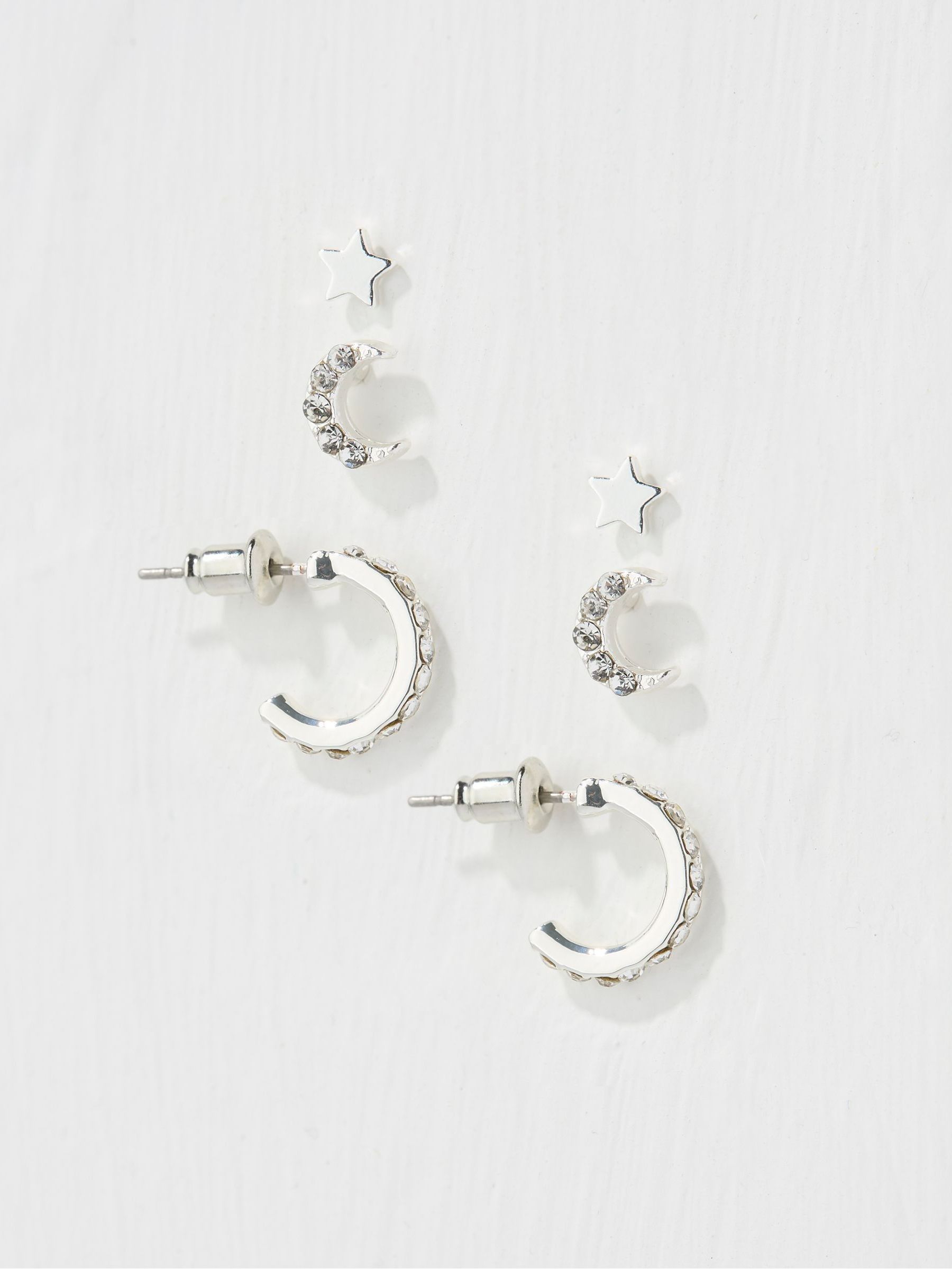 Silver Star Moon Multi Pack Earrings - Image 1 of 2