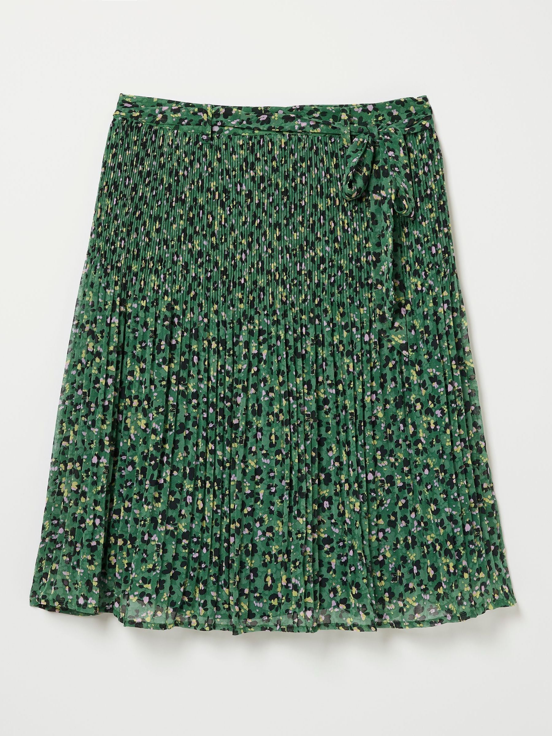Kayleigh Green Floral Marks Pleated Skirt - Image 5 of 5