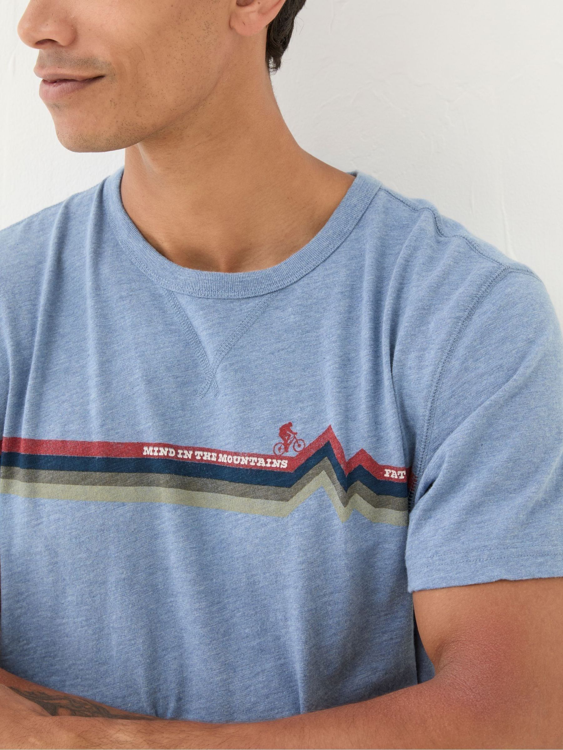 Blue Bike Chest Stripe T-Shirt - Image 4 of 5