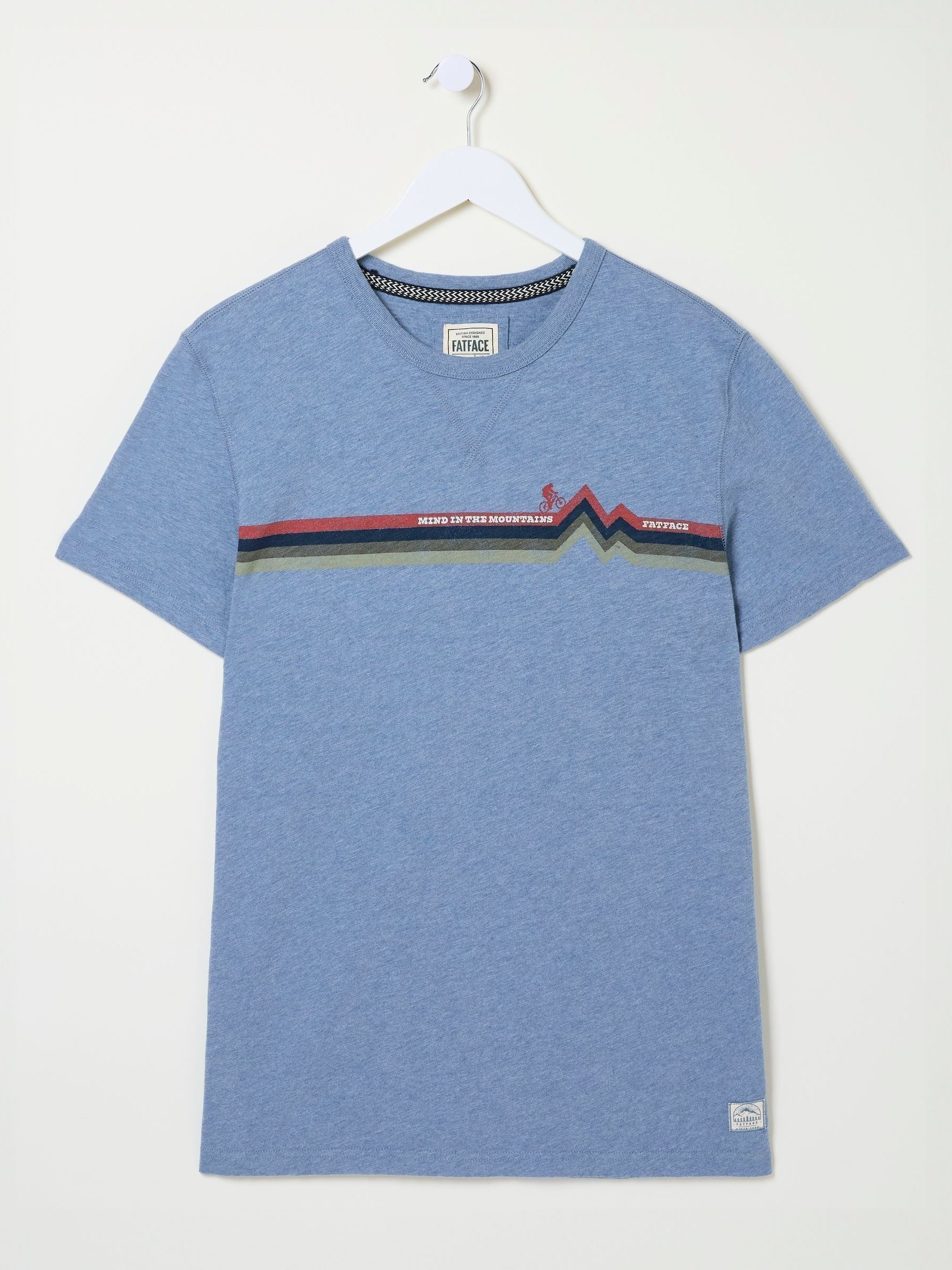 Blue Bike Chest Stripe T-Shirt - Image 5 of 5