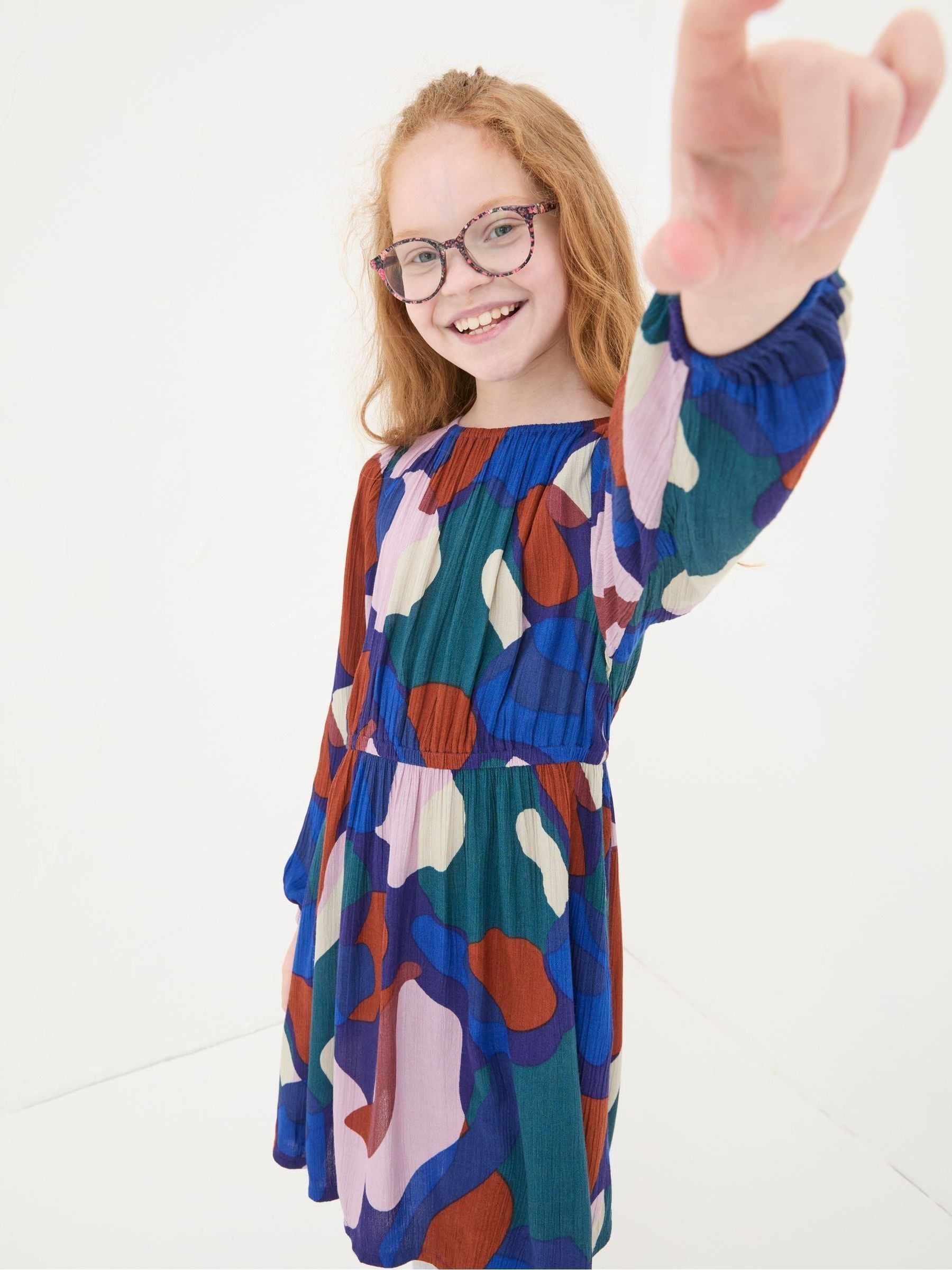 Sasha Blue Abstract Dress - Image 3 of 5