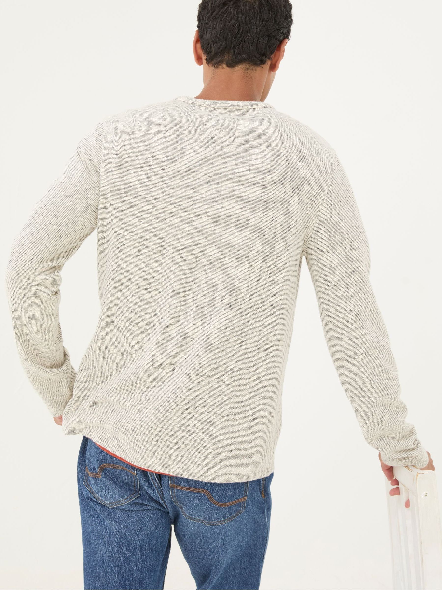 Arundel Ecru White Textured Henley T-Shirt - Image 2 of 5