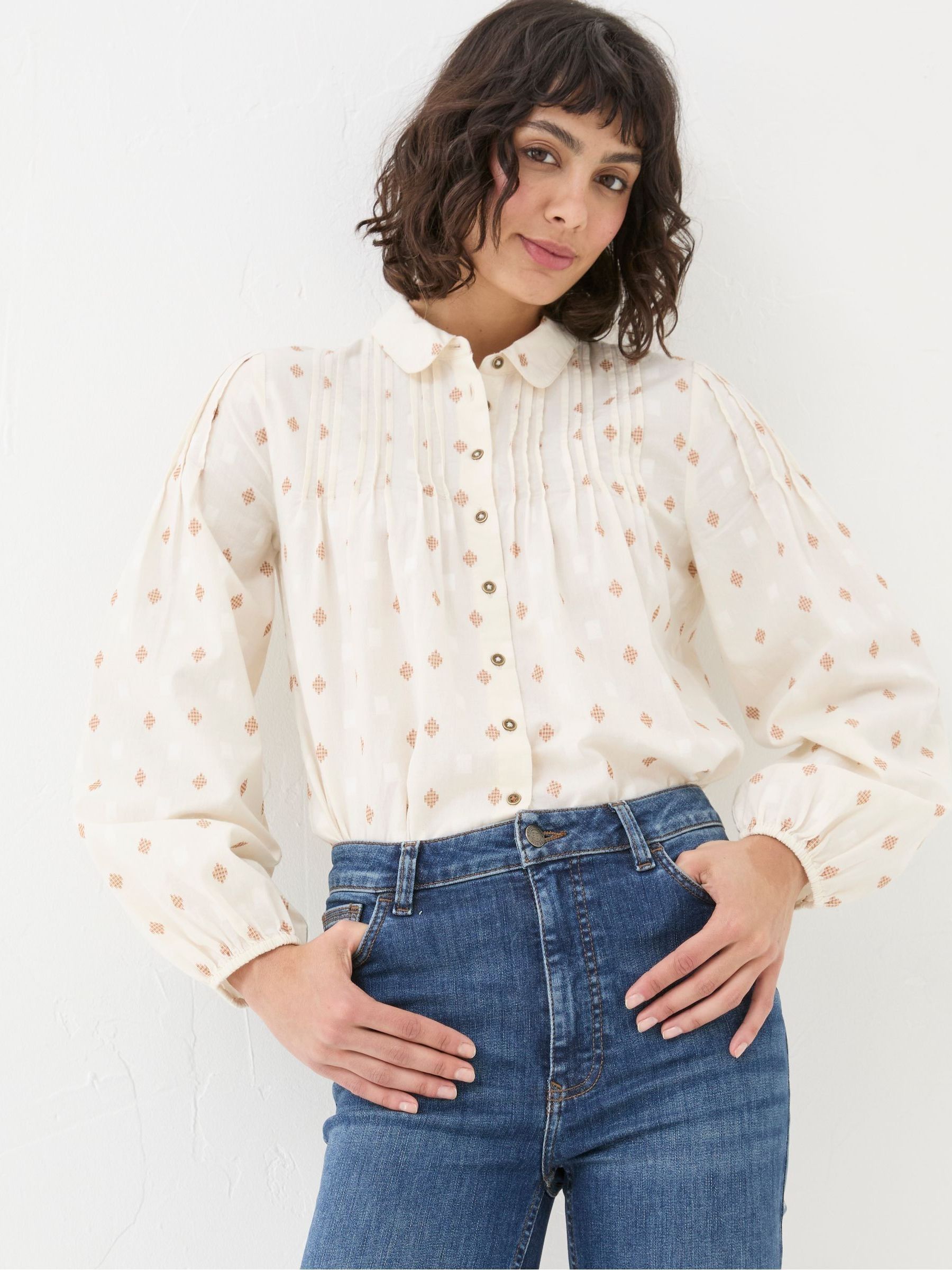 Elsie Ivory Dobby Blouse - Image 1 of 6