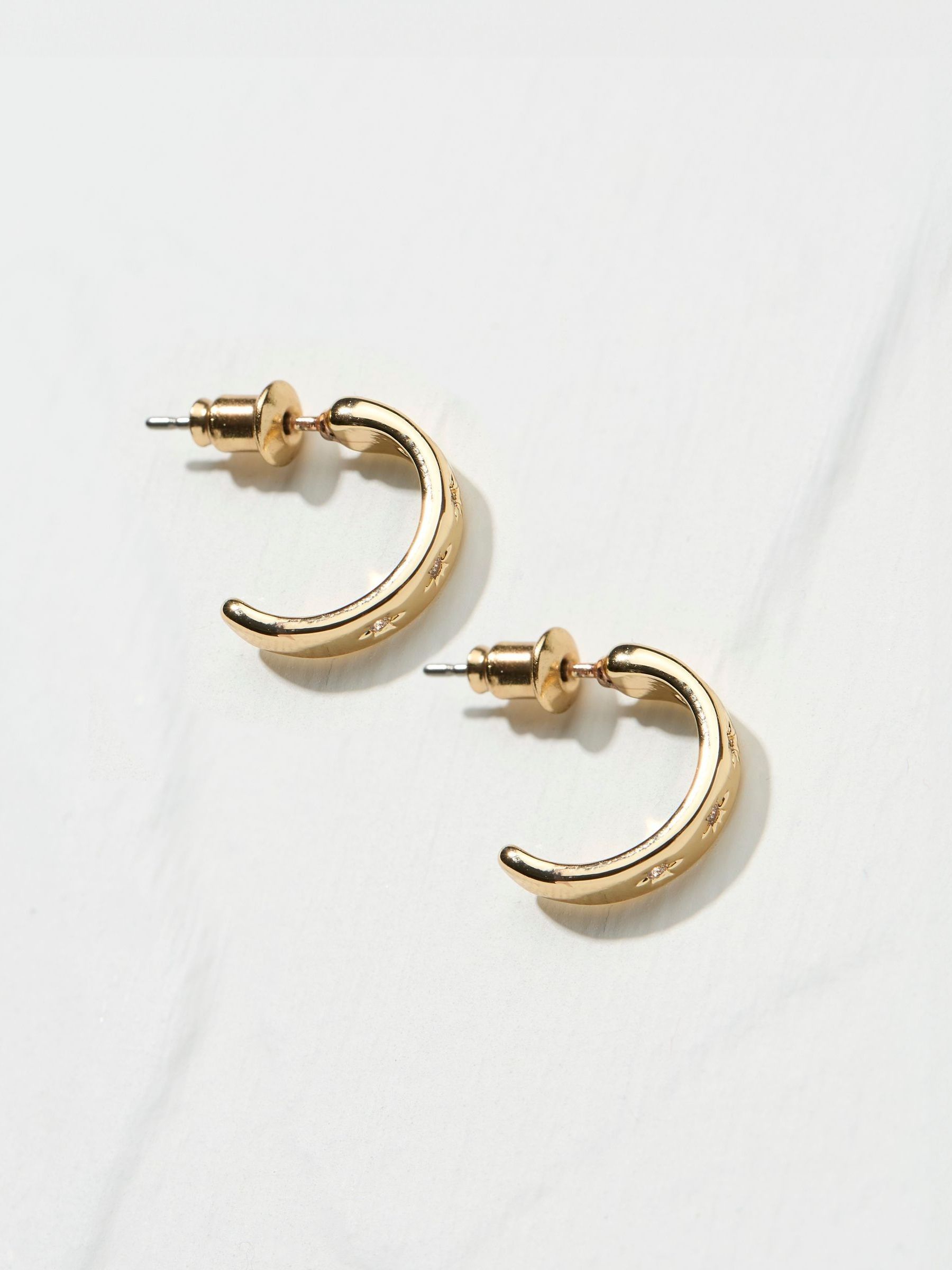 Gem Gold Tone Huggy Hoops - Image 1 of 2