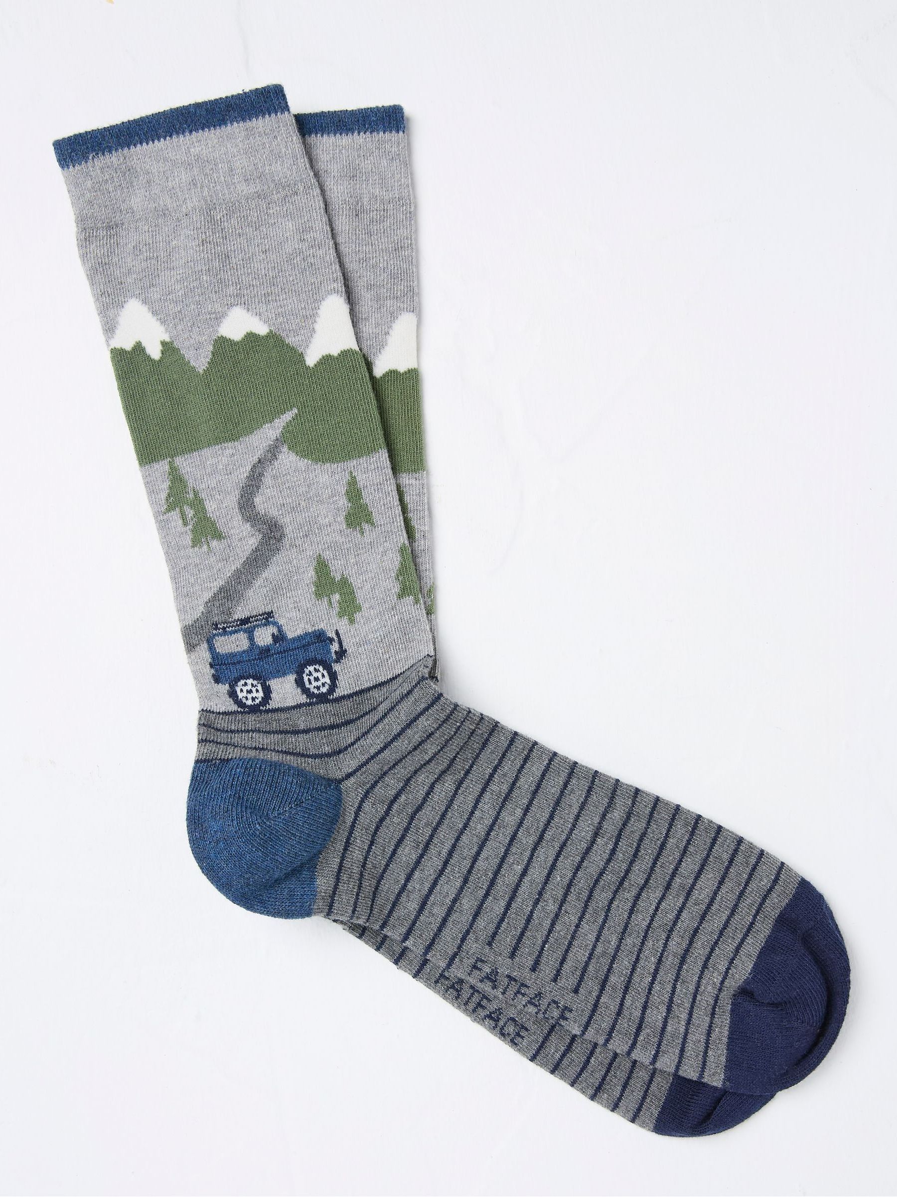 Grey Off Roader Scene Men's Socks 1 Pack - Image 1 of 2