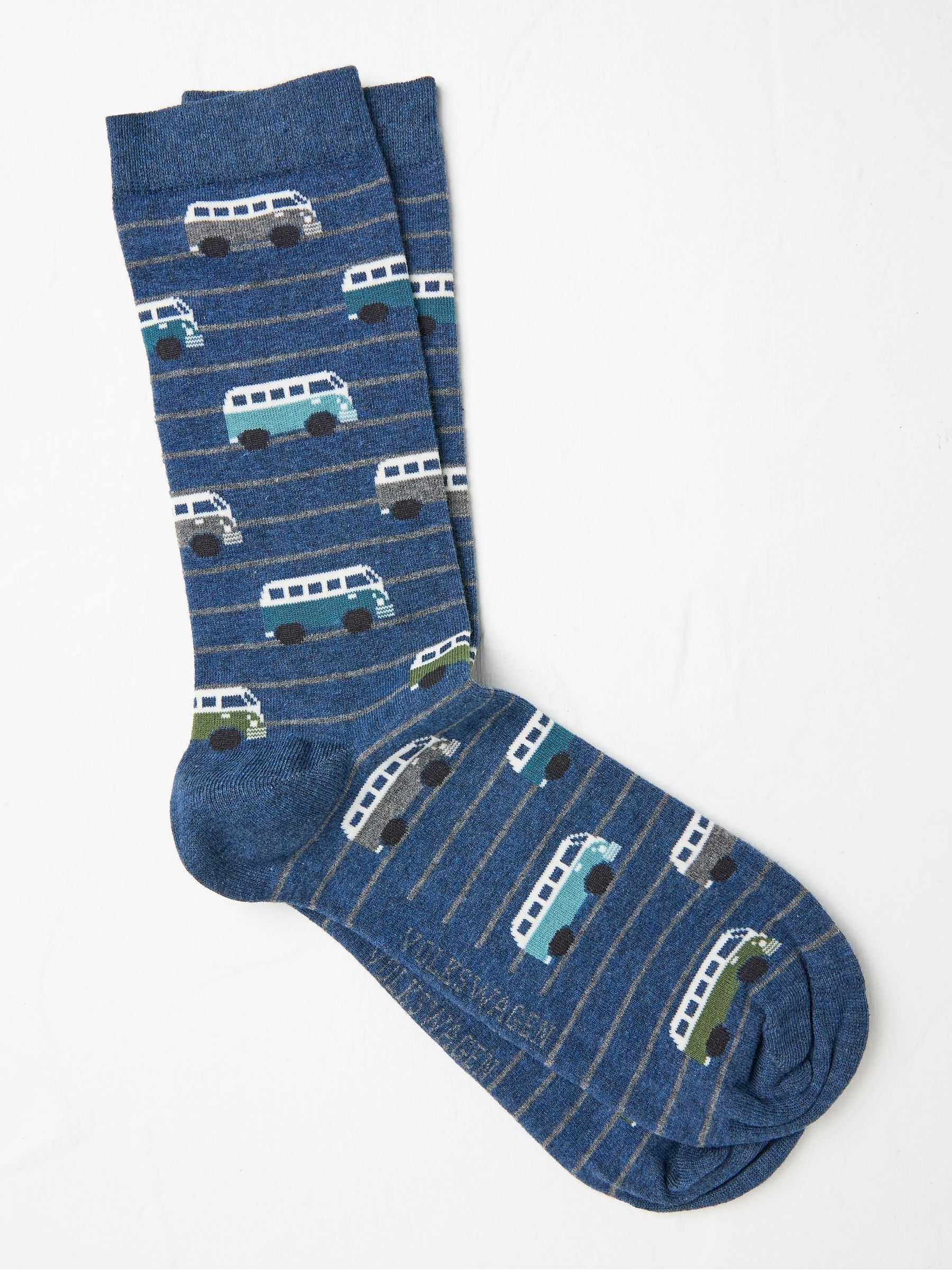 Blue VW Men's Socks 1 Pack - Image 1 of 2