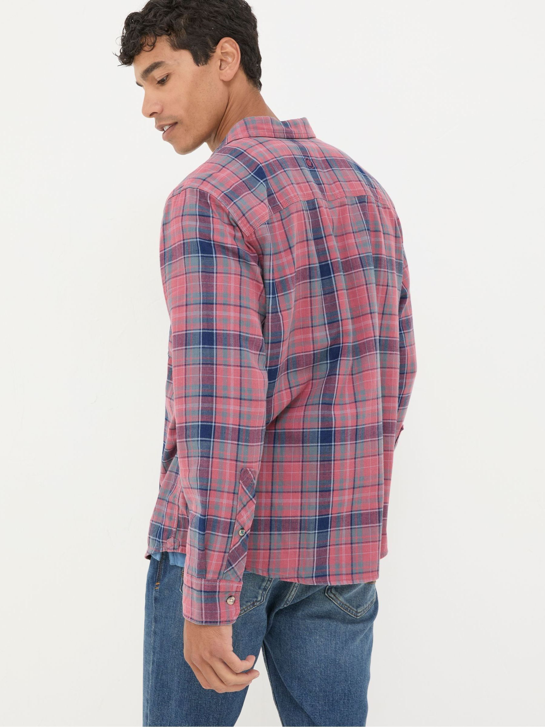 Davington Pink 100% Cotton Long Sleeve Check Shirt - Image 2 of 6
