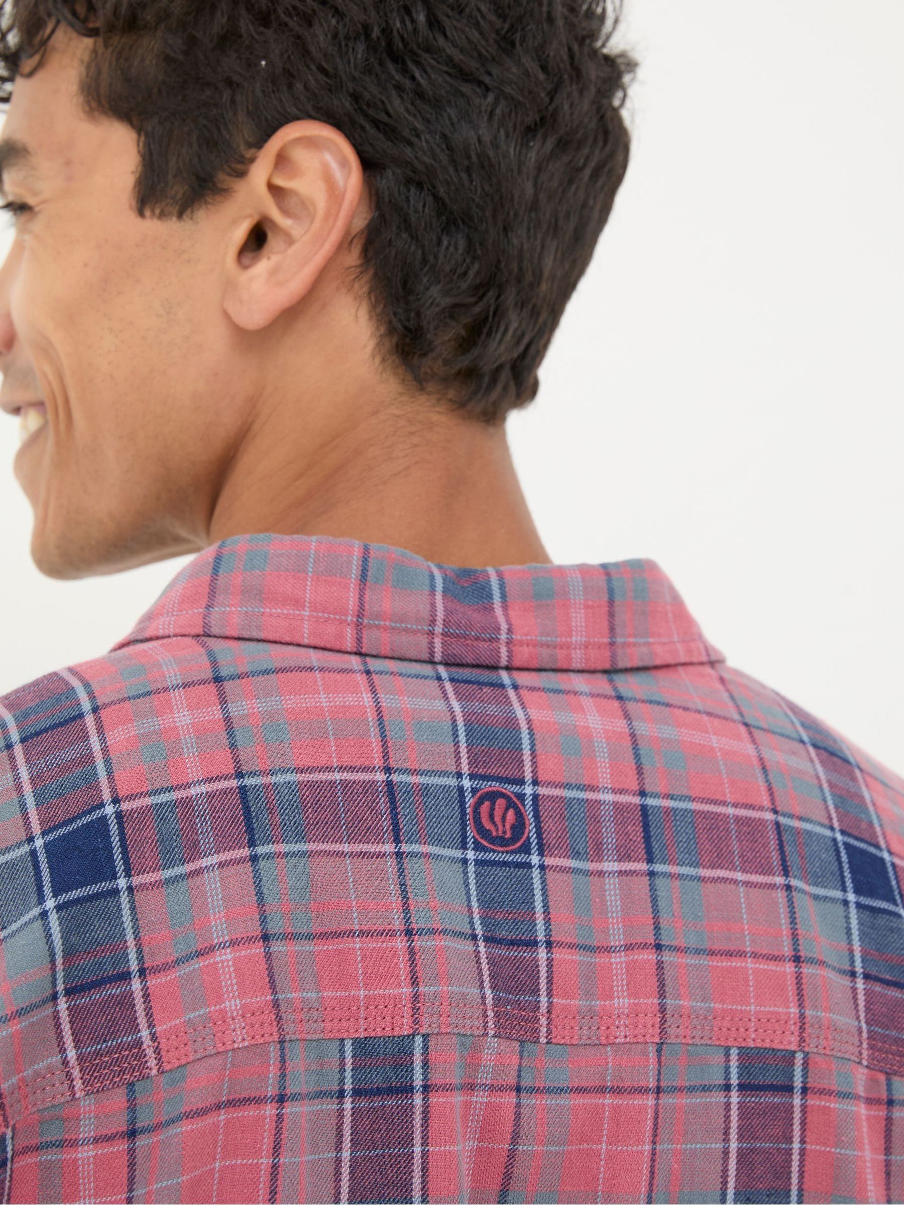 Davington Pink 100% Cotton Long Sleeve Check Shirt - Image 5 of 6