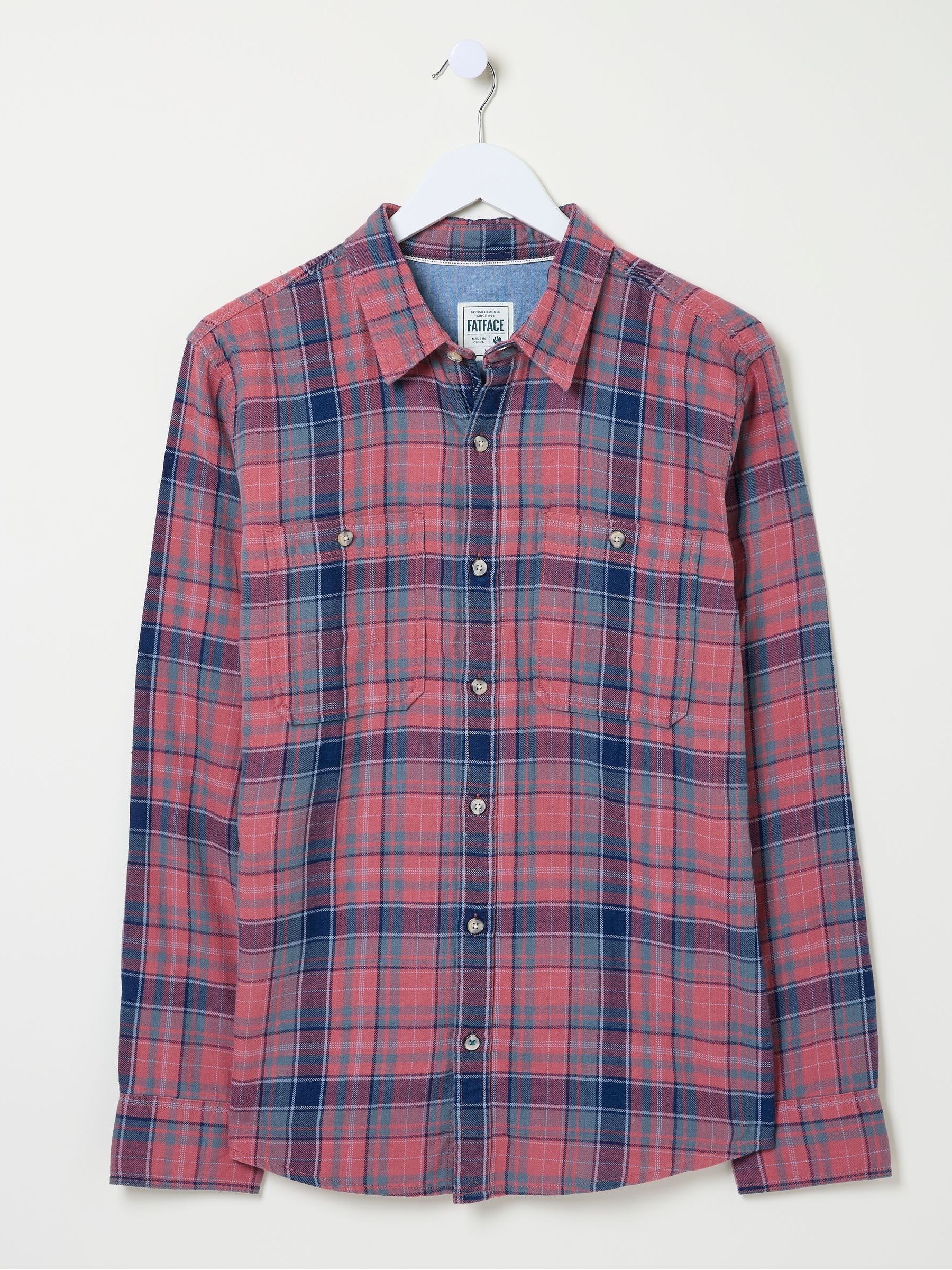 Davington Pink 100% Cotton Long Sleeve Check Shirt - Image 6 of 6