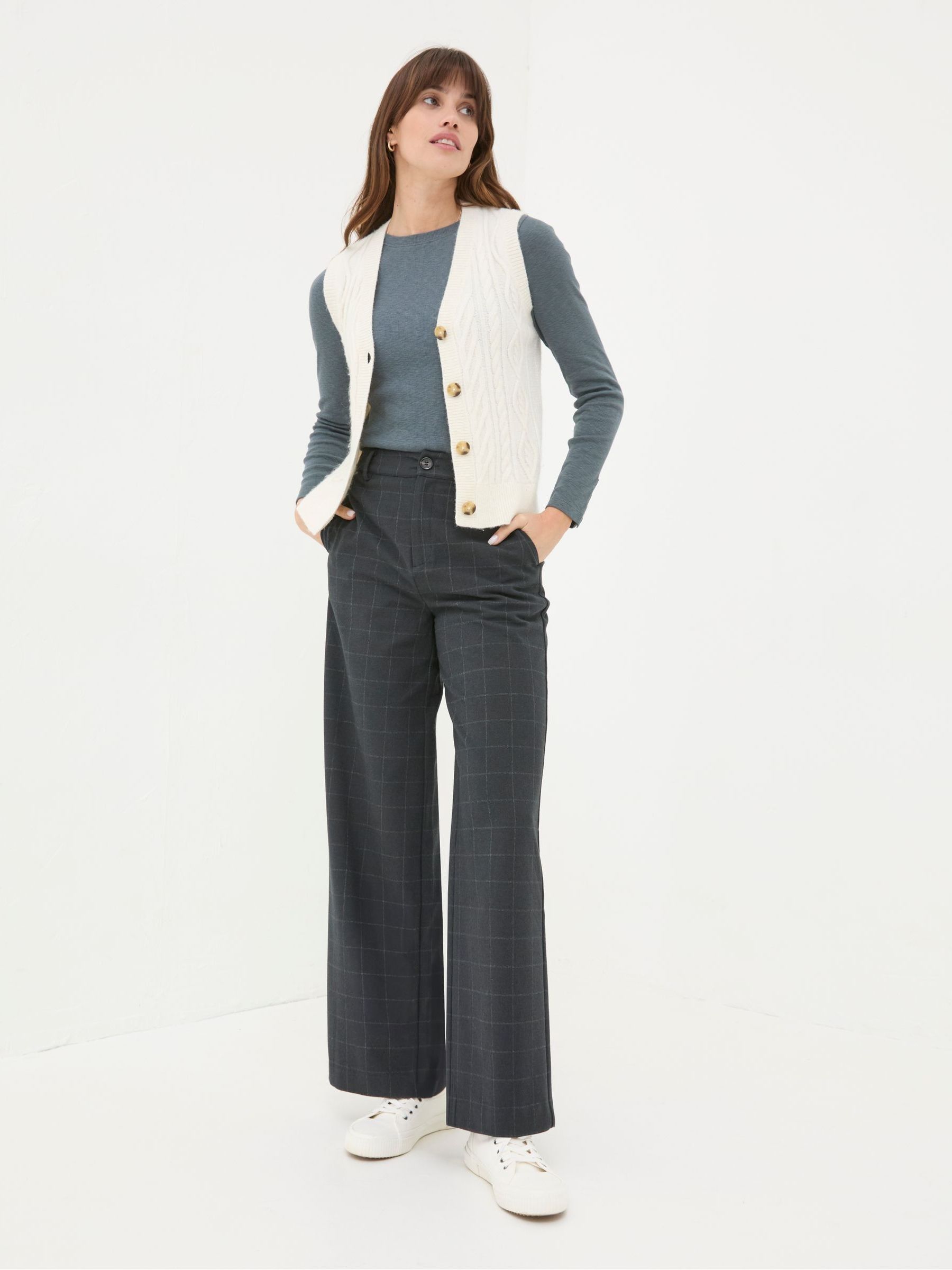 Presley Grey Herringbone Trousers - Image 3 of 6