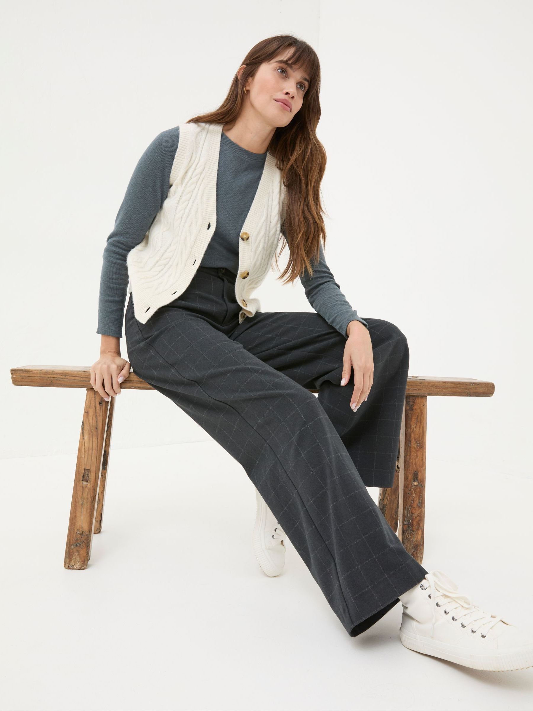 Presley Grey Herringbone Trousers - Image 4 of 6
