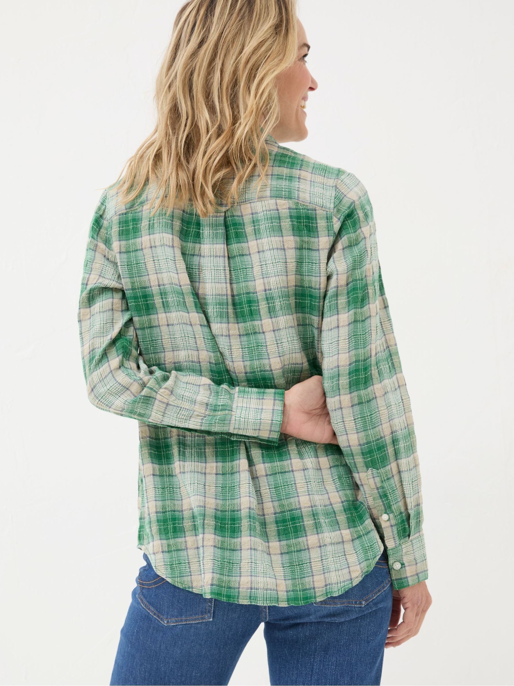 Olivia Green Waffle Check Shirt - Image 2 of 5