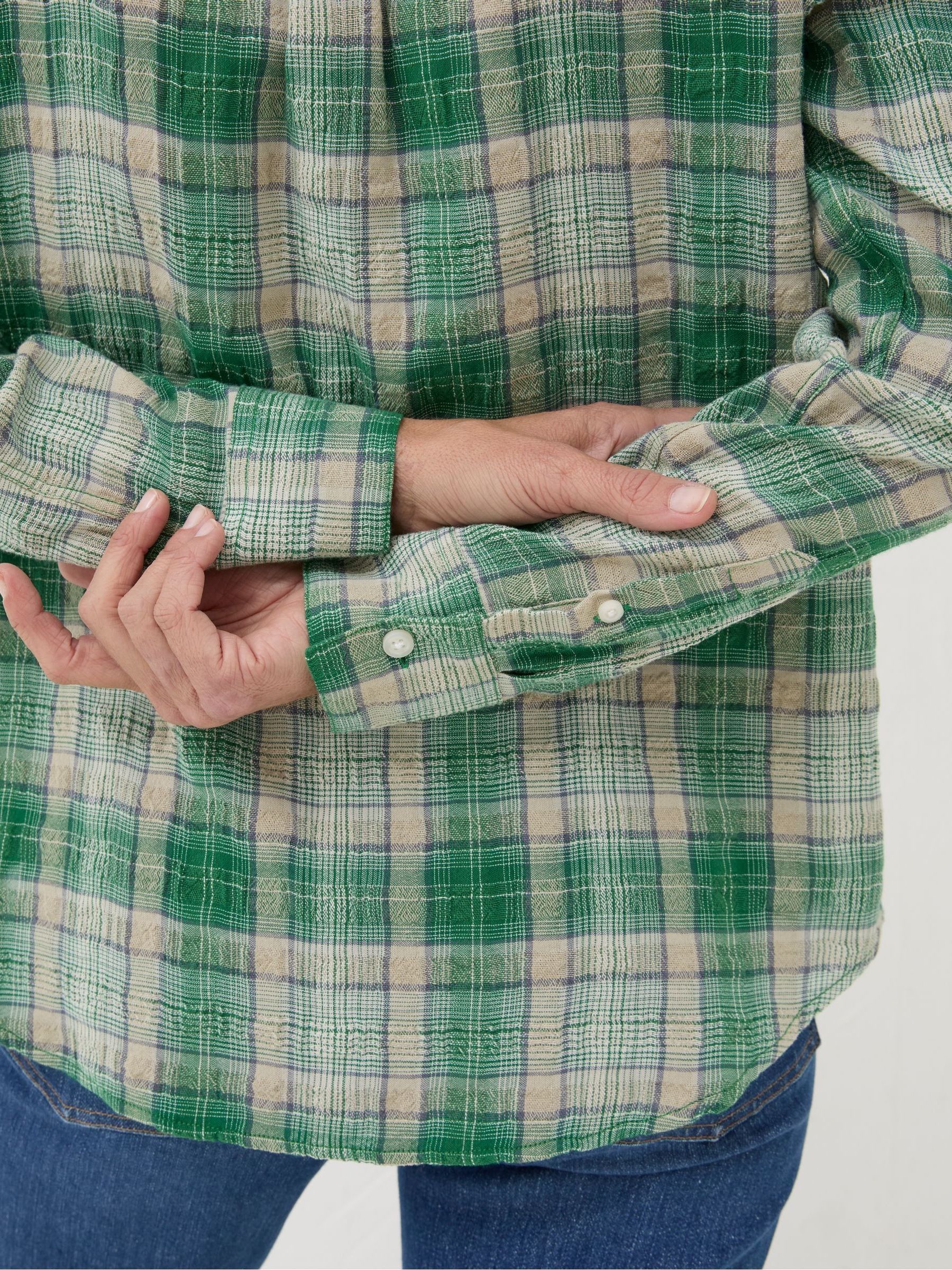 Olivia Green Waffle Check Shirt - Image 4 of 5