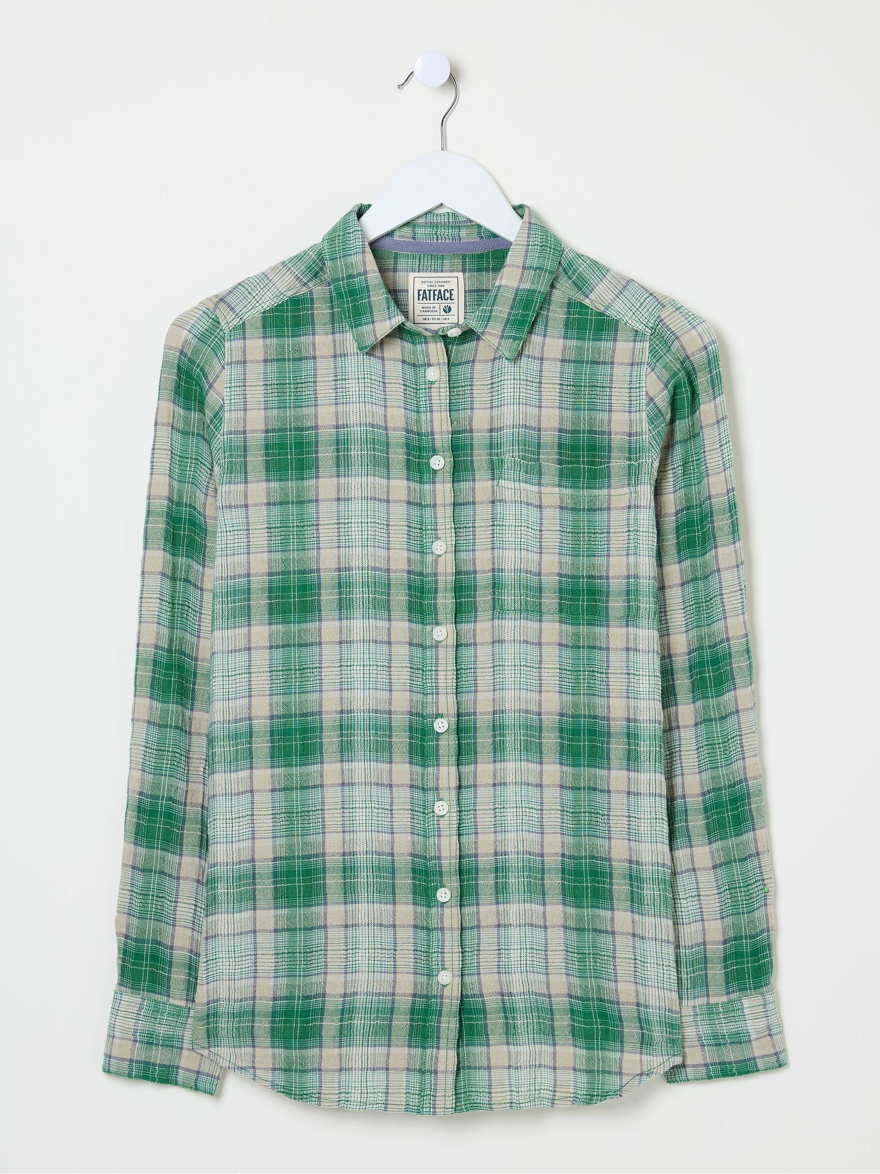 Olivia Green Waffle Check Shirt - Image 5 of 5
