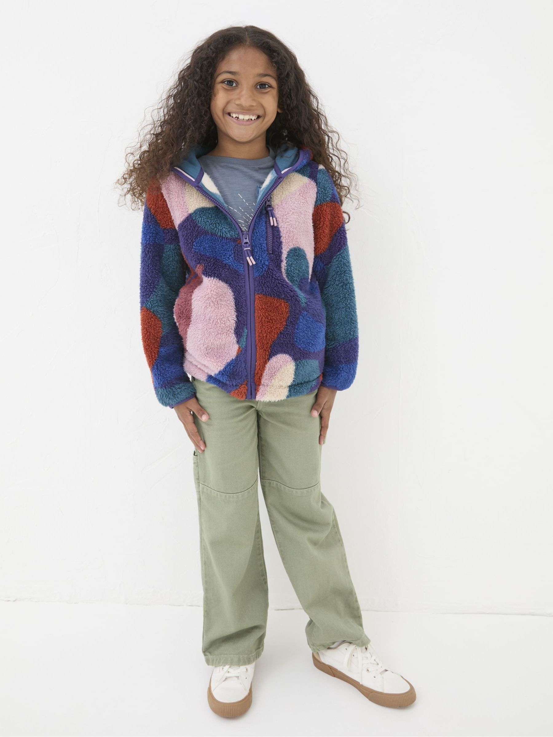 Purple Abstract Zip Through Fleece - Image 1 of 4