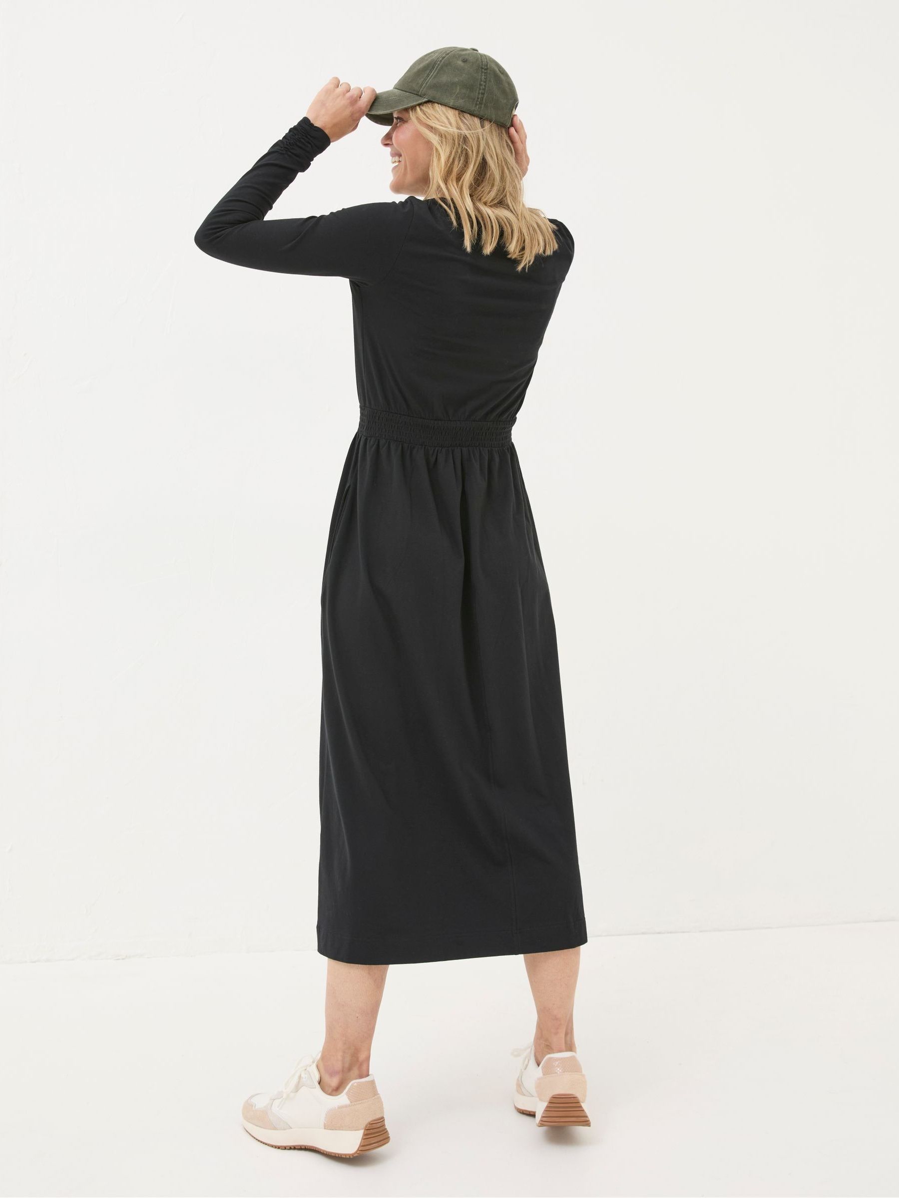 Navi Black Midi Jersey Dress - Image 2 of 5