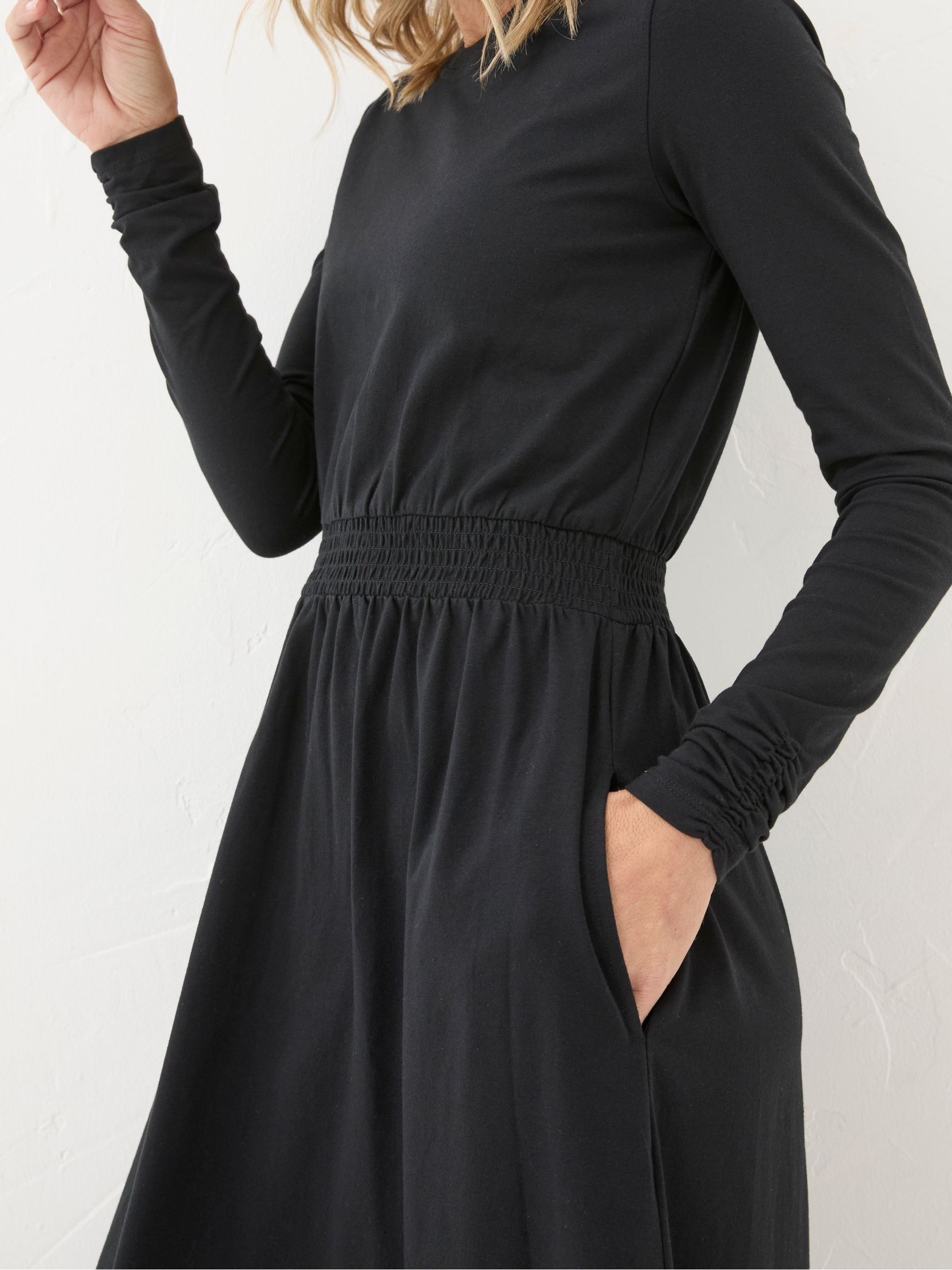 Navi Black Midi Jersey Dress - Image 3 of 5
