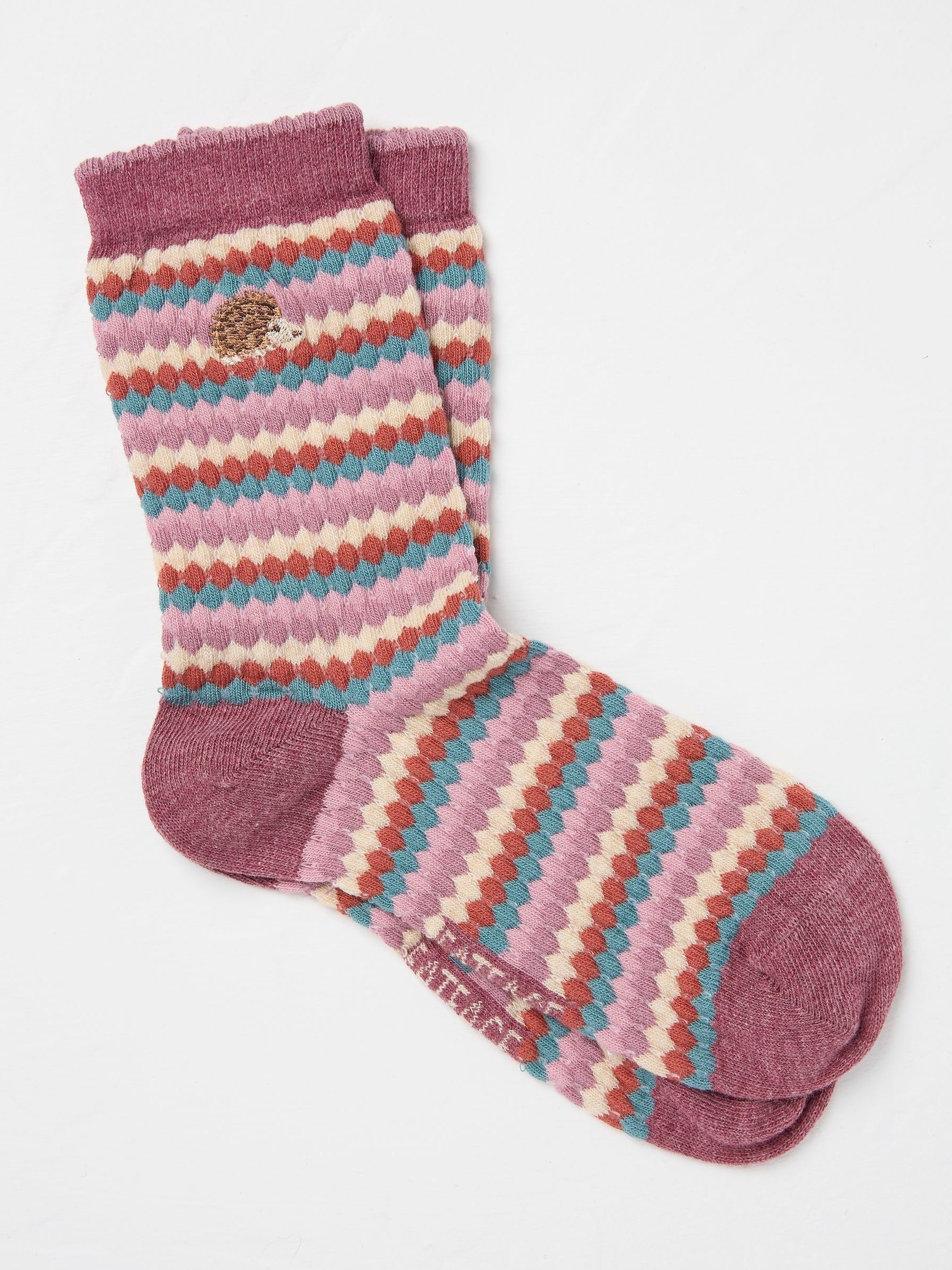 Pink Textured Hedgehog Womens Socks 1 Pack (size 4-7) - Image 1 of 2