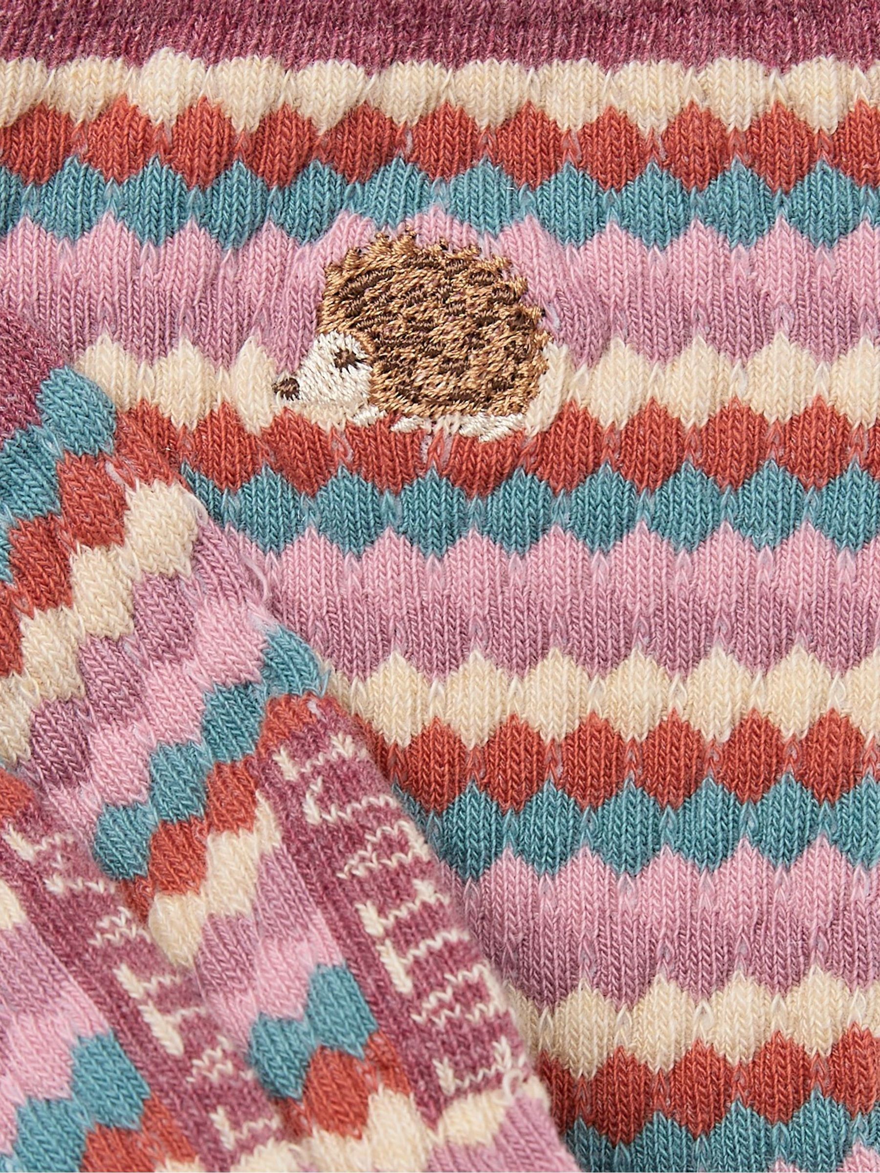 Pink Textured Hedgehog Womens Socks 1 Pack (size 4-7) - Image 2 of 2