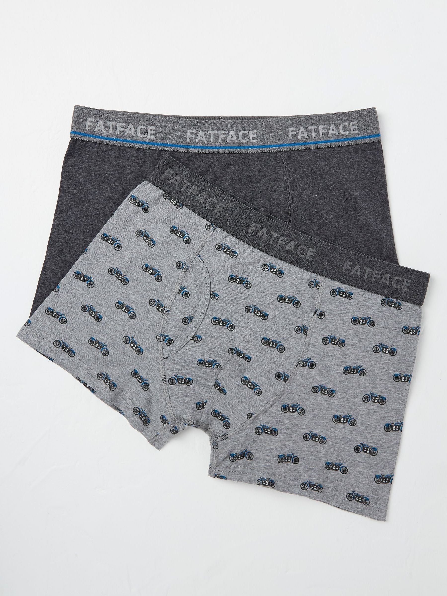 Grey 2 Pack of Motorbike Boxers - Image 1 of 2
