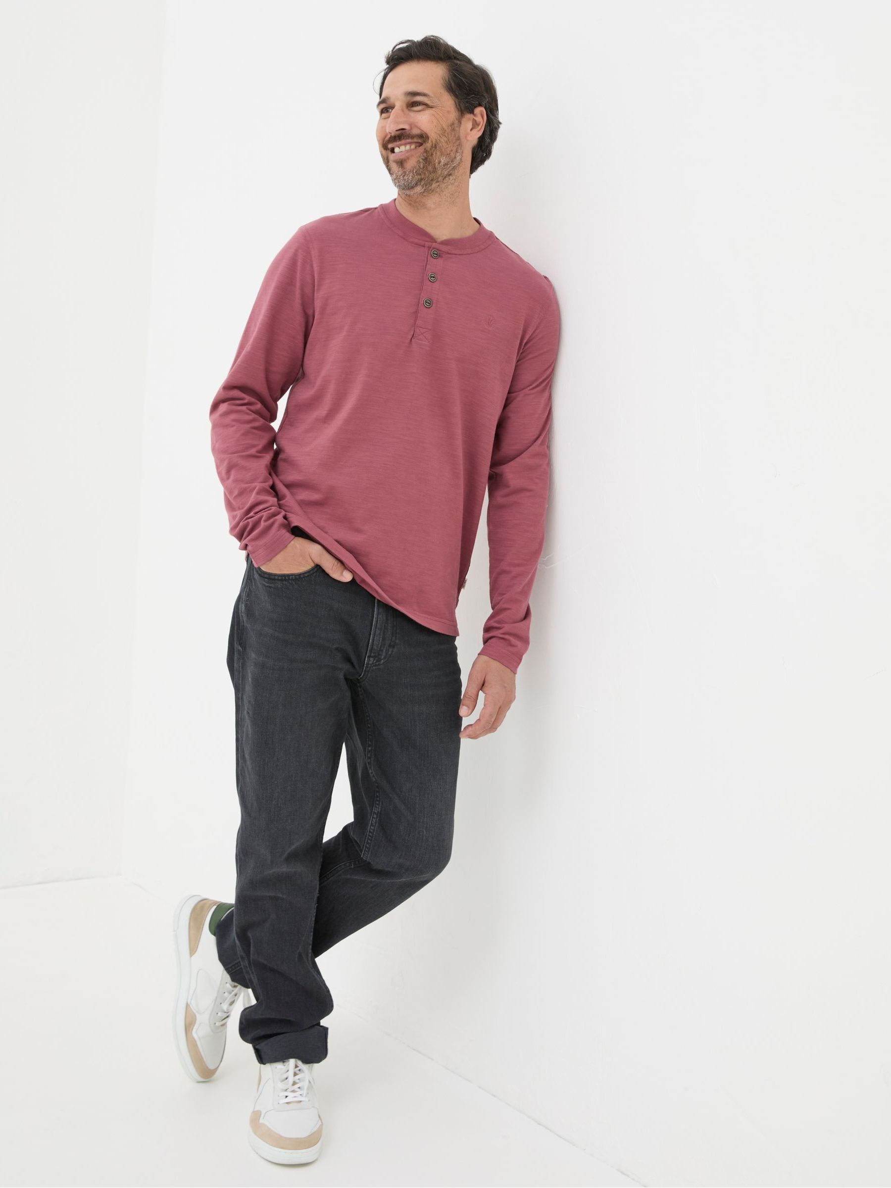 Pink Woodside Slub Henley - Image 3 of 4