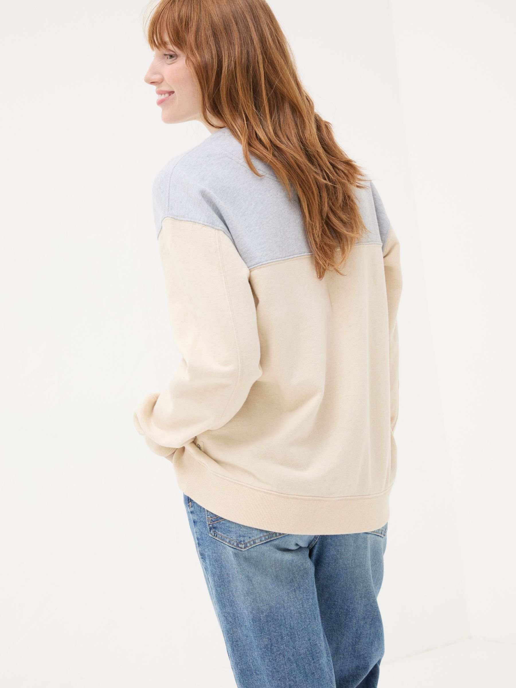 Georgia Natural Colourblock Crew Neck Sweatshirt - Image 2 of 5