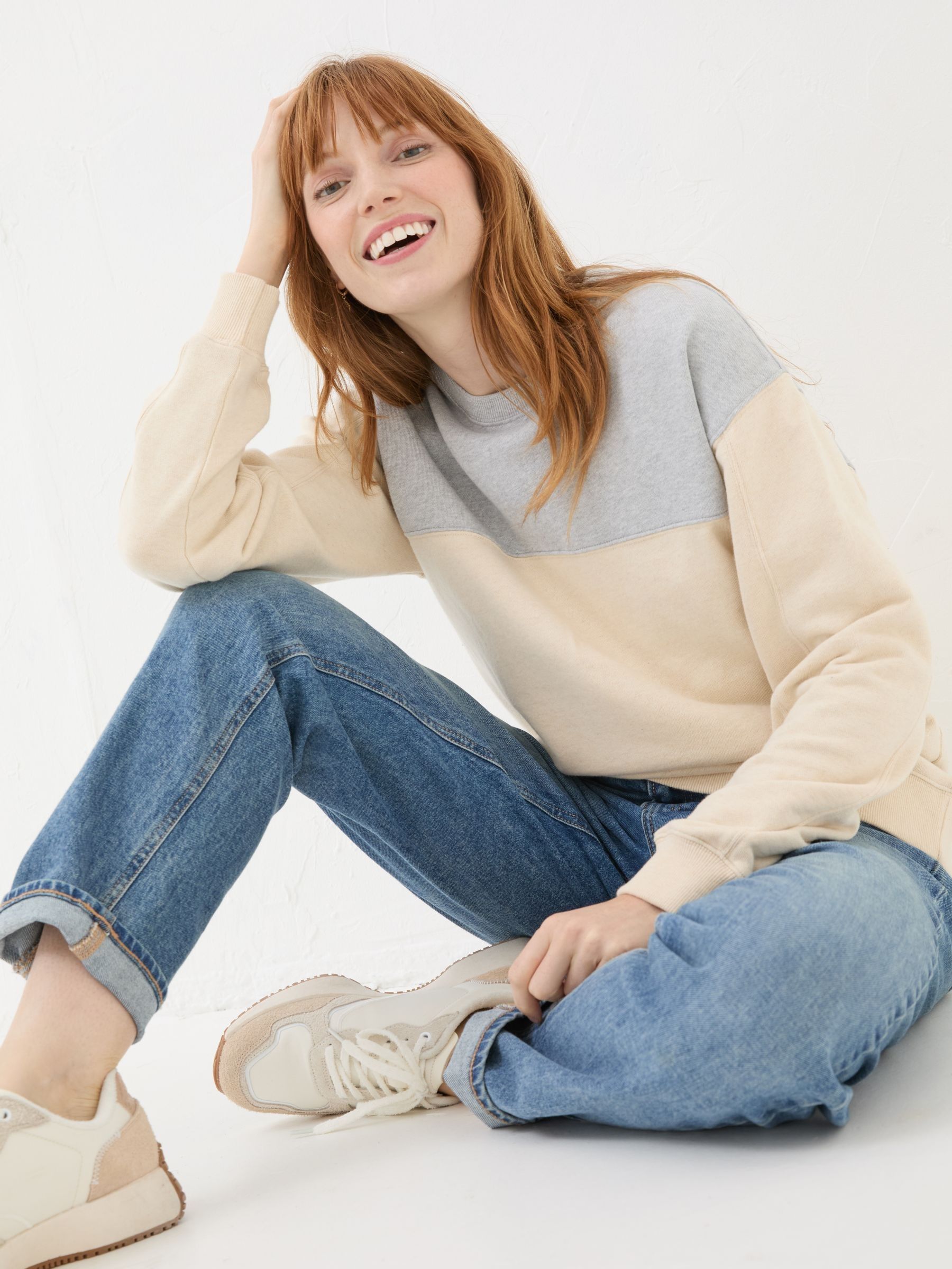 Georgia Natural Colourblock Crew Neck Sweatshirt - Image 3 of 5
