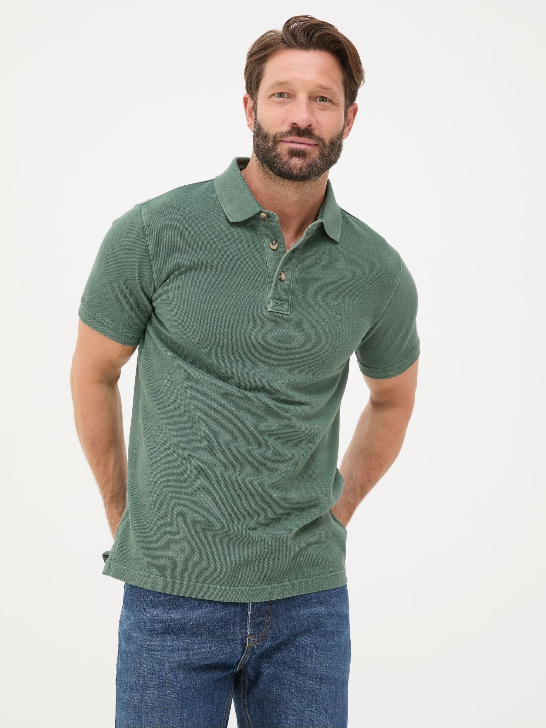 Green Pique Polo Shirt - Image 1 of 4