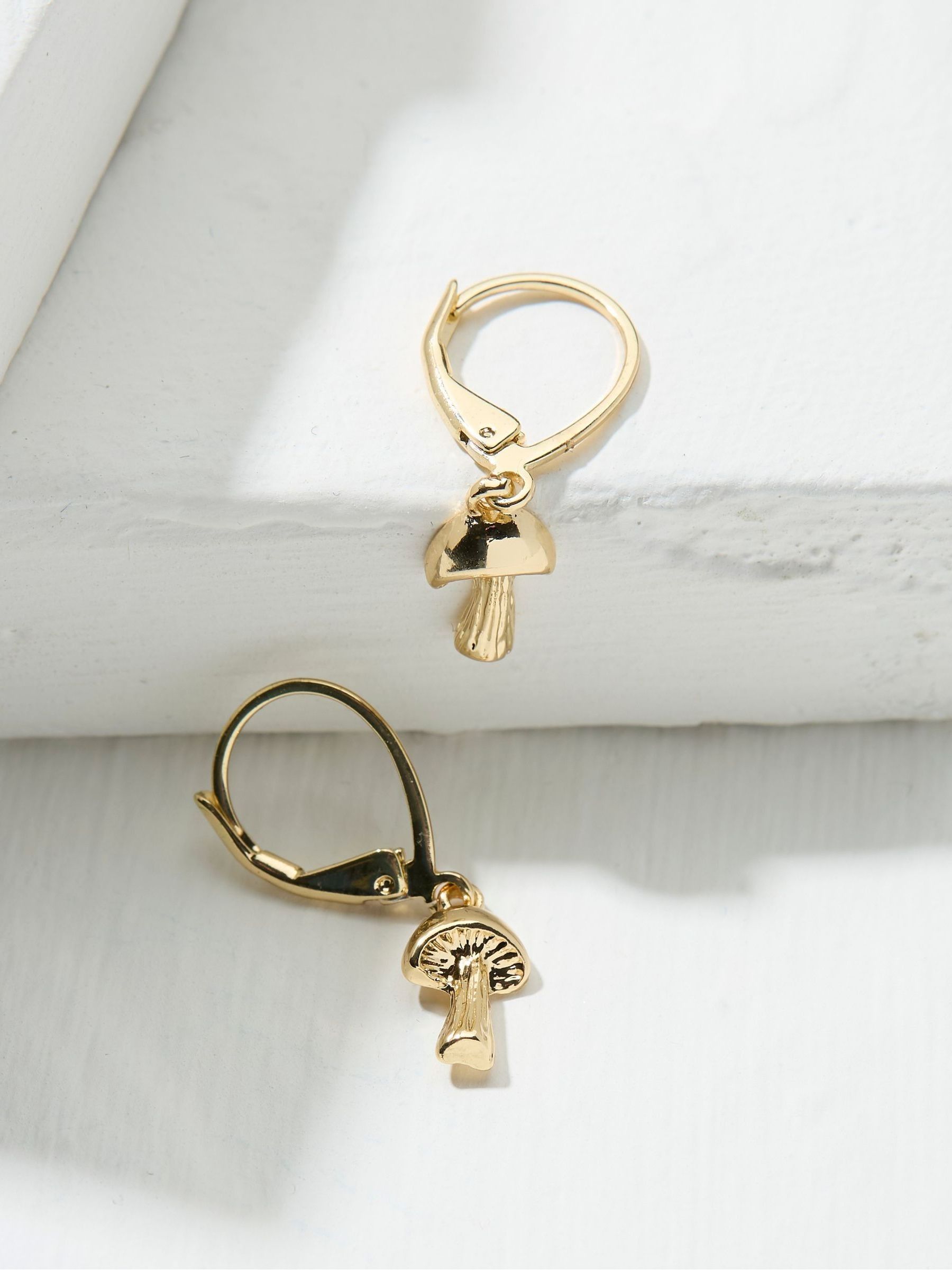 Gold Tone Toadstool Earrings - Image 2 of 2
