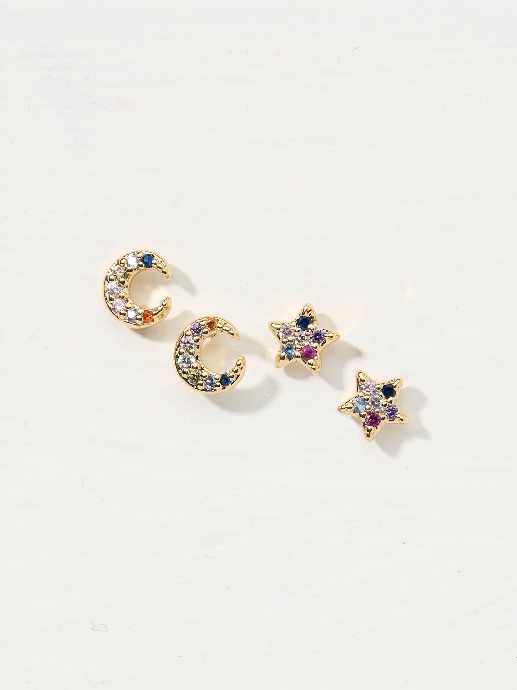 Gold Tone Star Studs Earrings 2 Pack - Image 1 of 2 Gold Tone Star Studs Earrings 2 Pack - Image 1 of 2