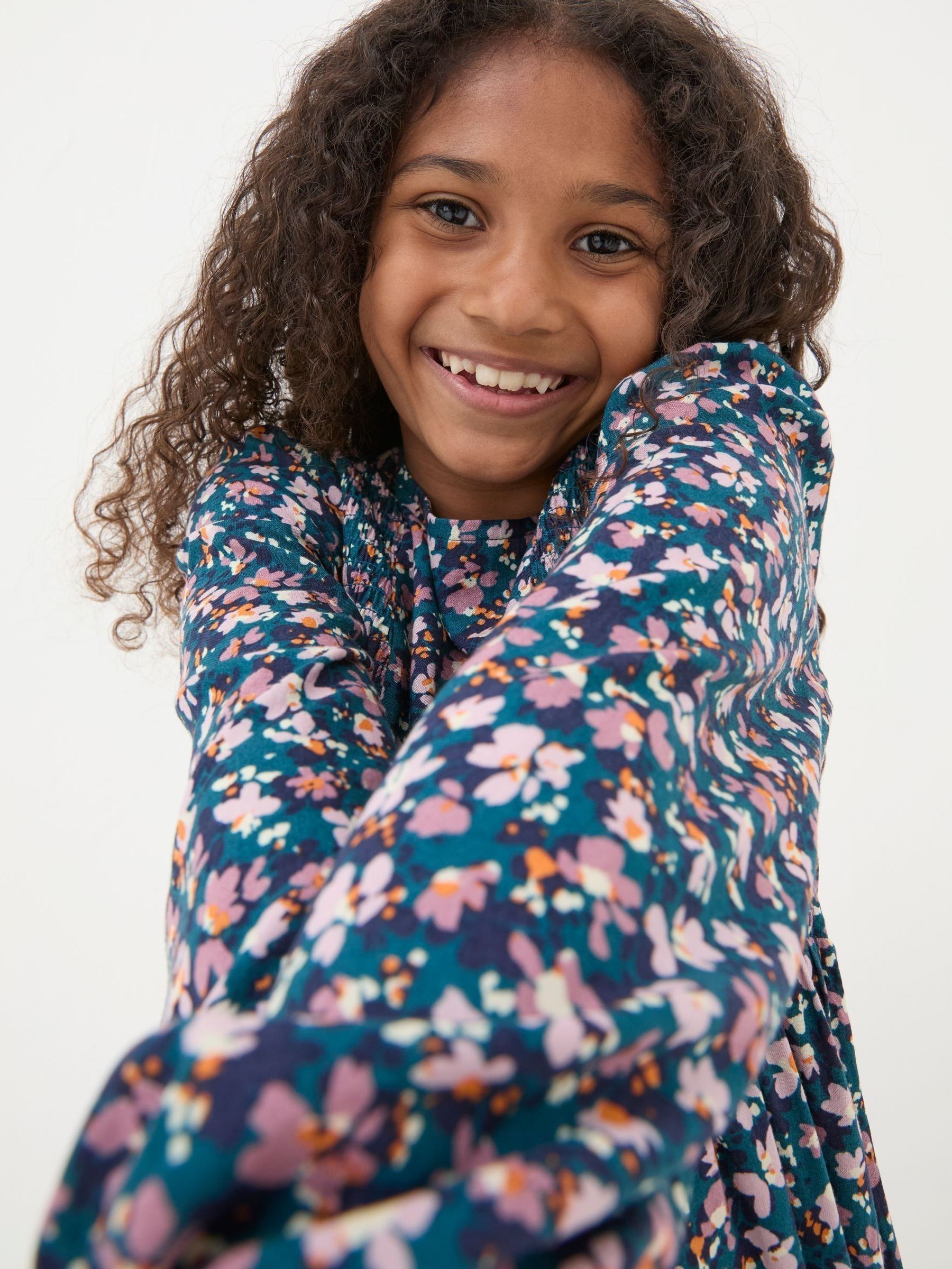 Rhea Blue Floral Dress - Image 3 of 4