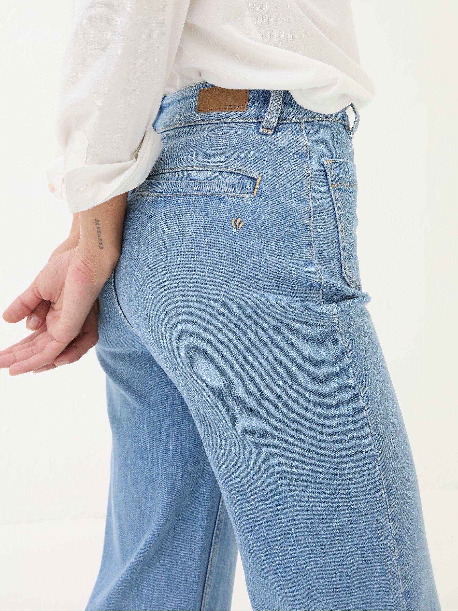 Keswick Light Vintage Blue Wide Leg Crop Jeans - Image 6 of 7
