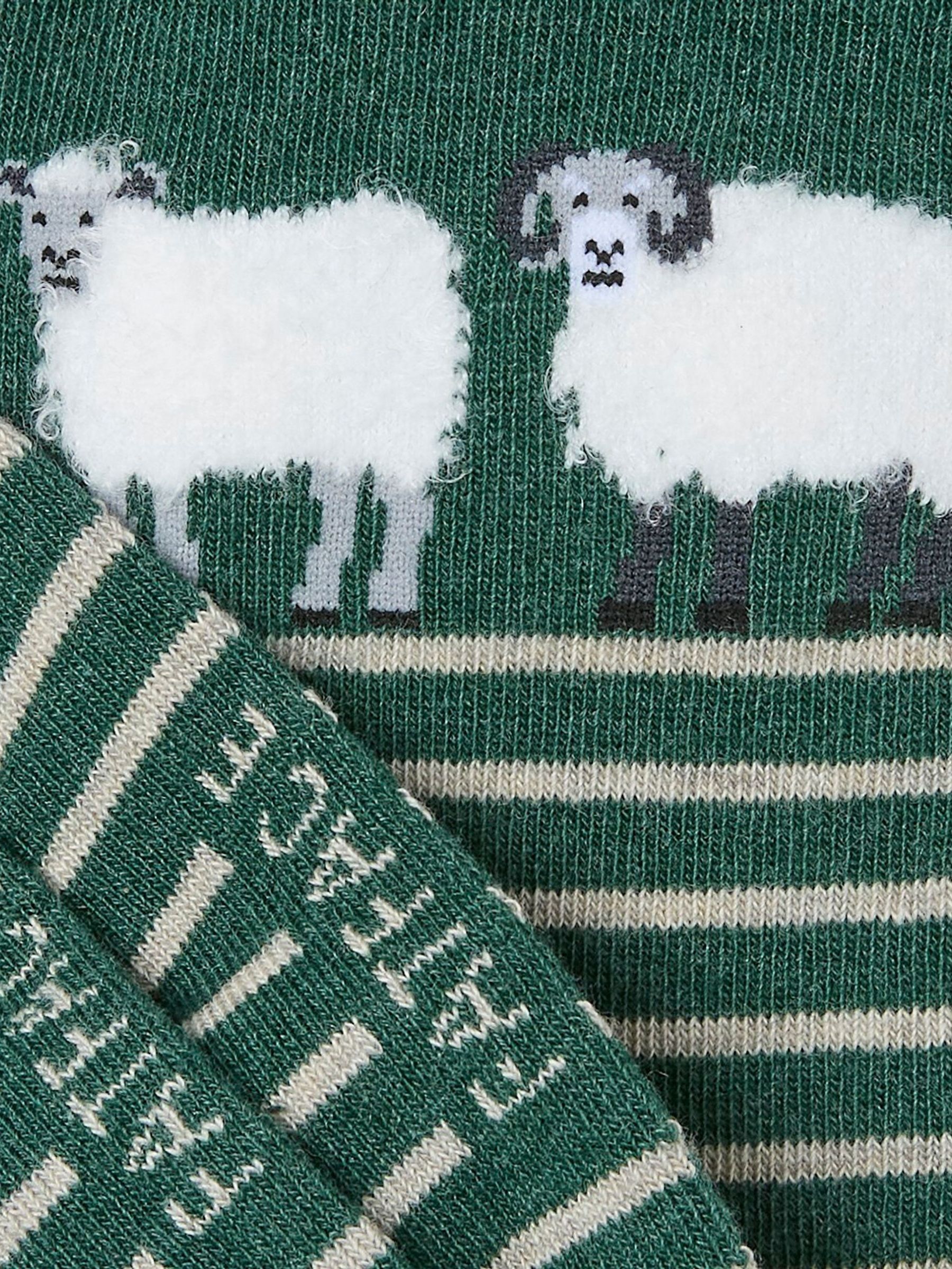 Green Sheep Men's Socks 1 Pack - Image 2 of 2